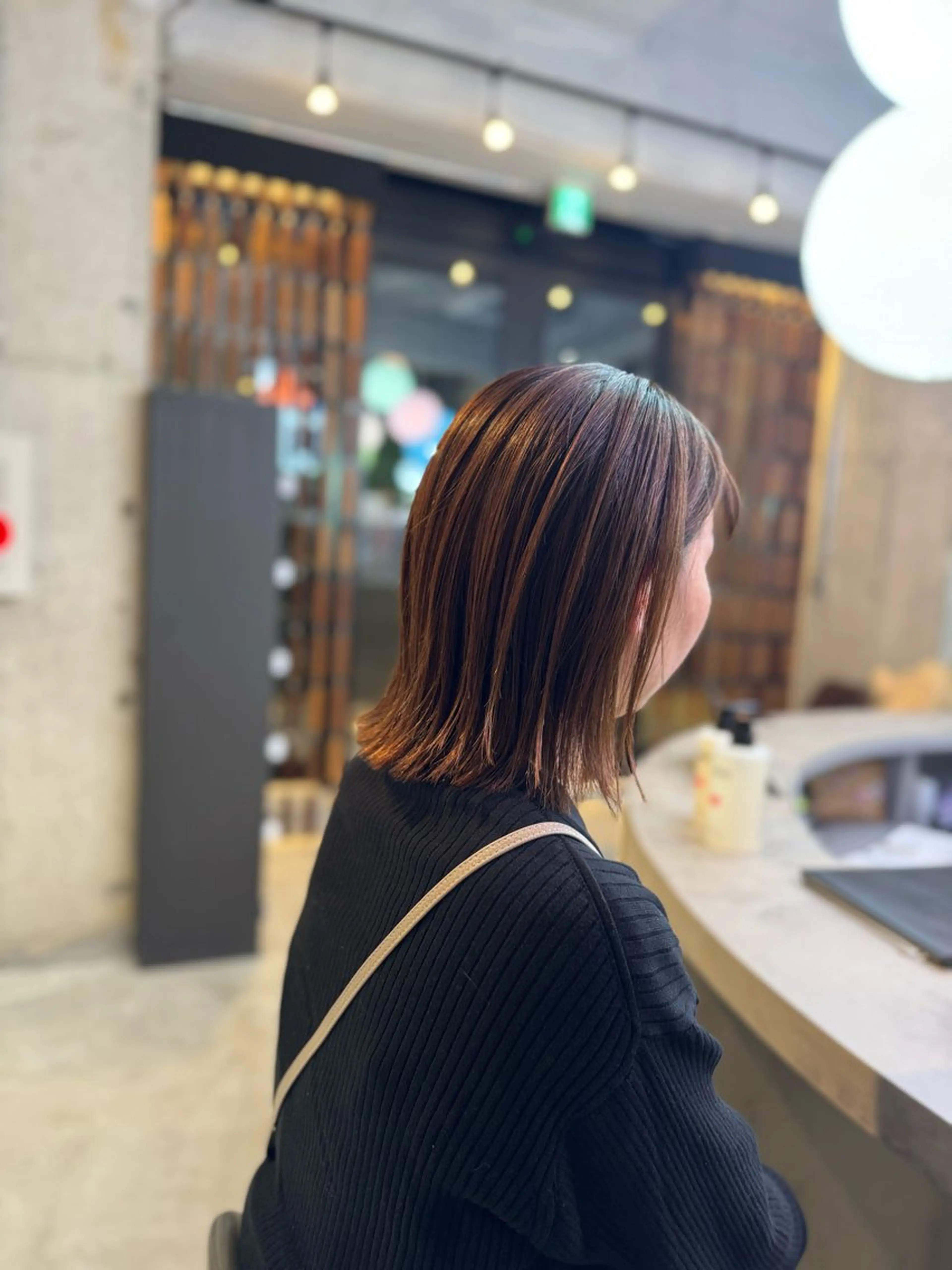 ロング ボブ 酸性ストレート 縮毛矯正 三好 祐希のヘアスタイル