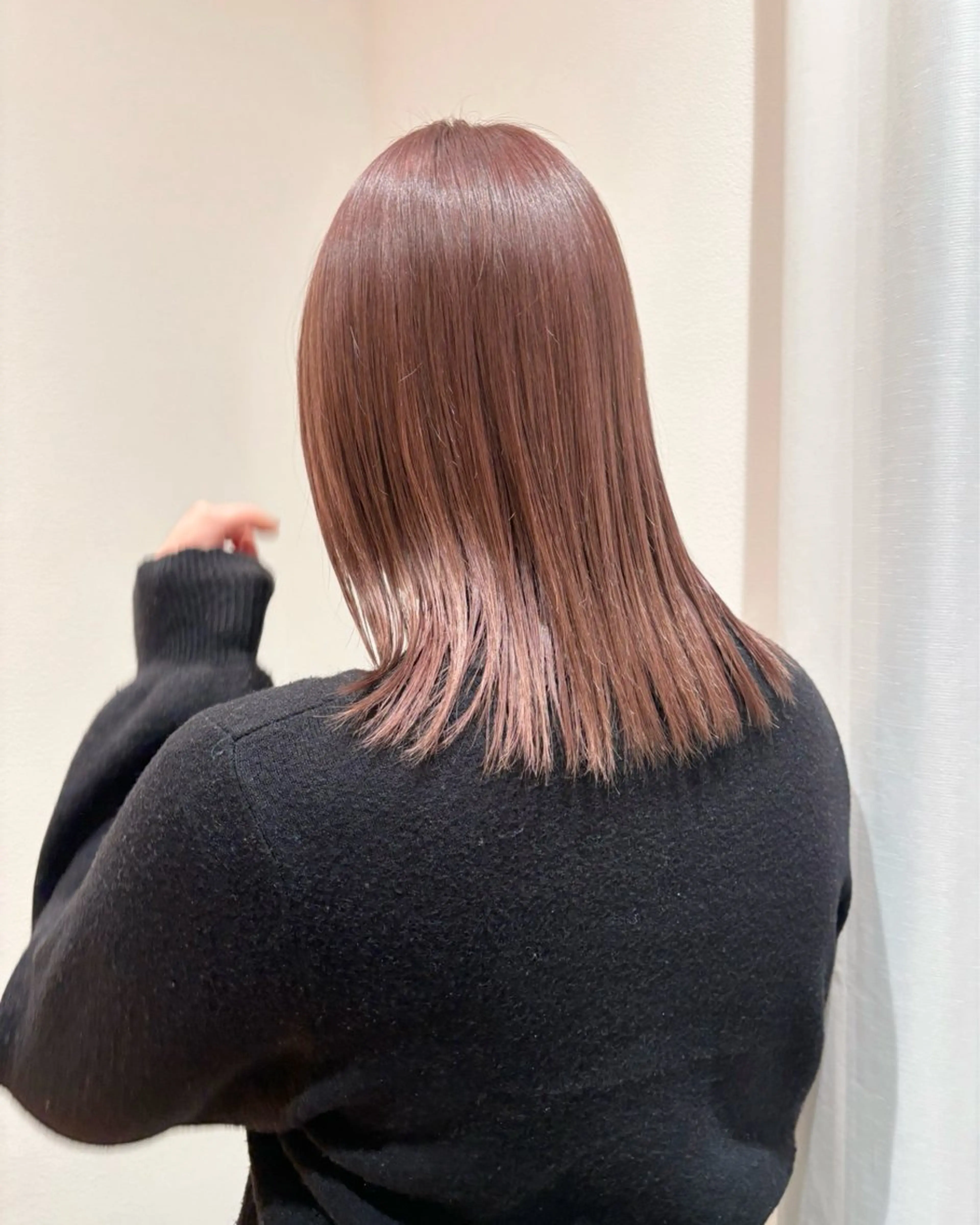 セミロング カラー ベージュカラー ピンクカラー ピンクベージュ Apero【アペロ】所属・パーマ/暖色/ボブ イワタテ🇰🇷のヘアスタイル