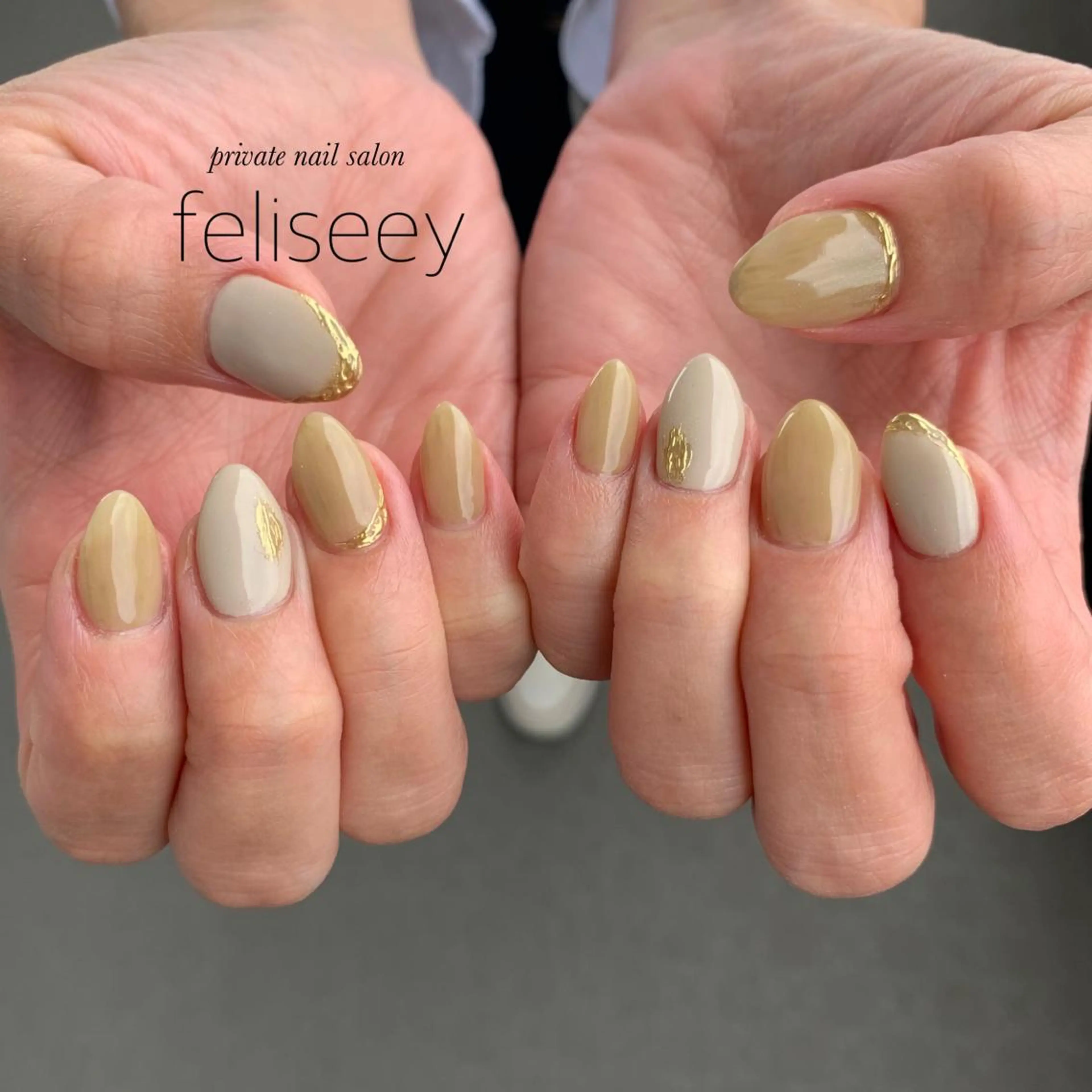 ネイル ジェルネイル ミラーネイル パラジェル シンプルネイル feliseey 〘フェリシー 〙のネイルデザイン