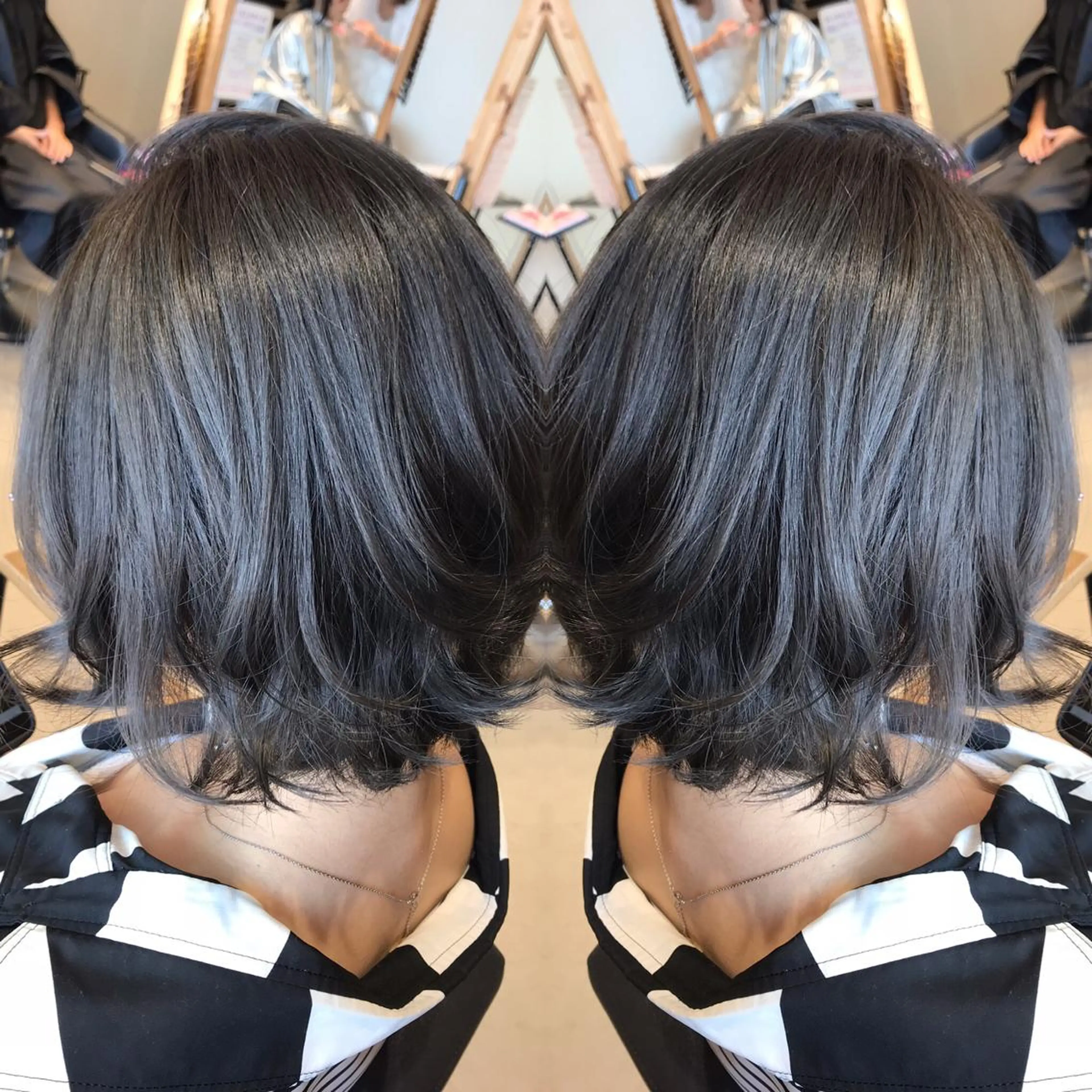 ショート カラー ブリーチ ブルーカラー 透明感カラー シルバー ヘアカラー 大久保 隆蔵のヘアスタイル