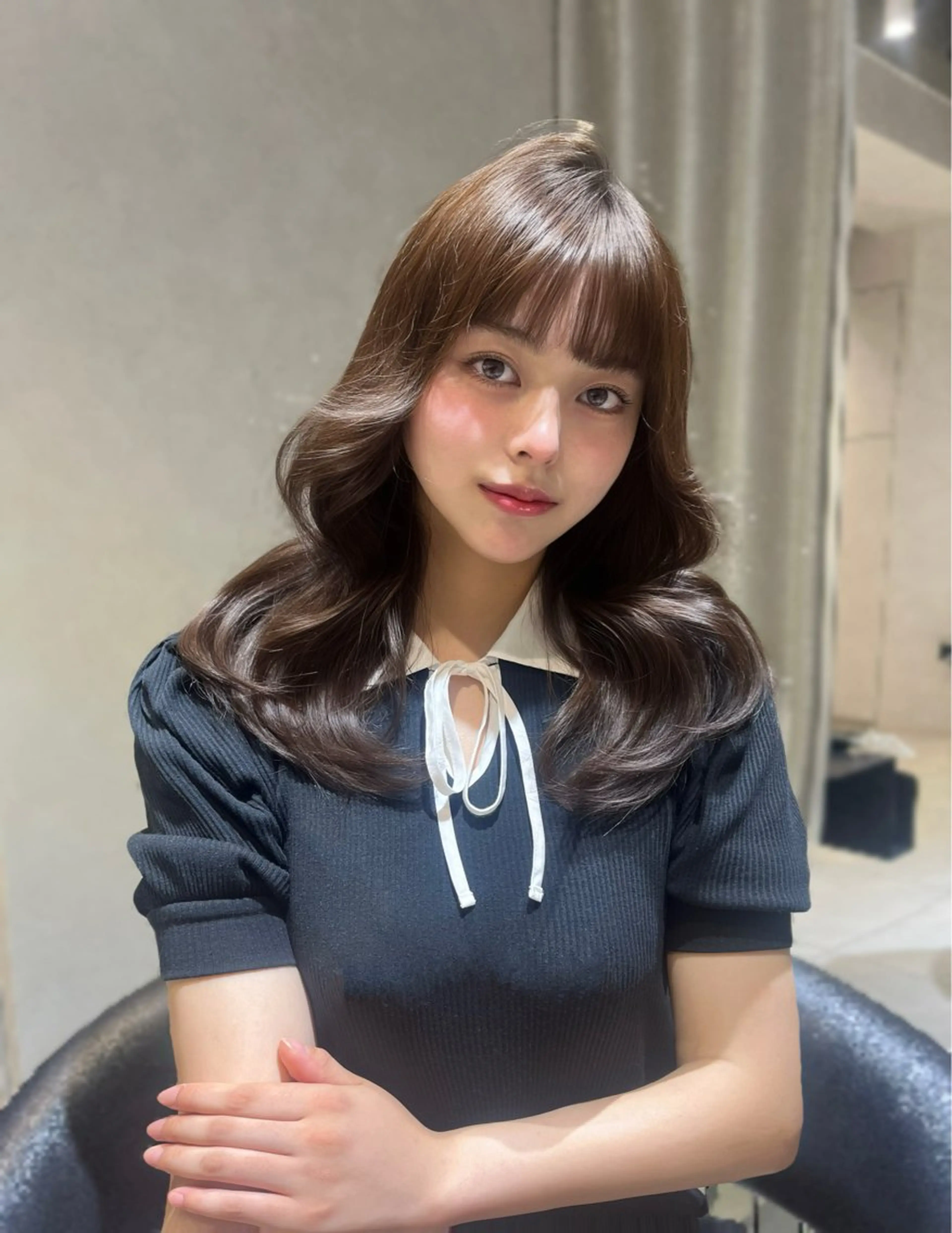 カラー 韓国メンズ特化 ダウン・毛流れパーマのヘアスタイル