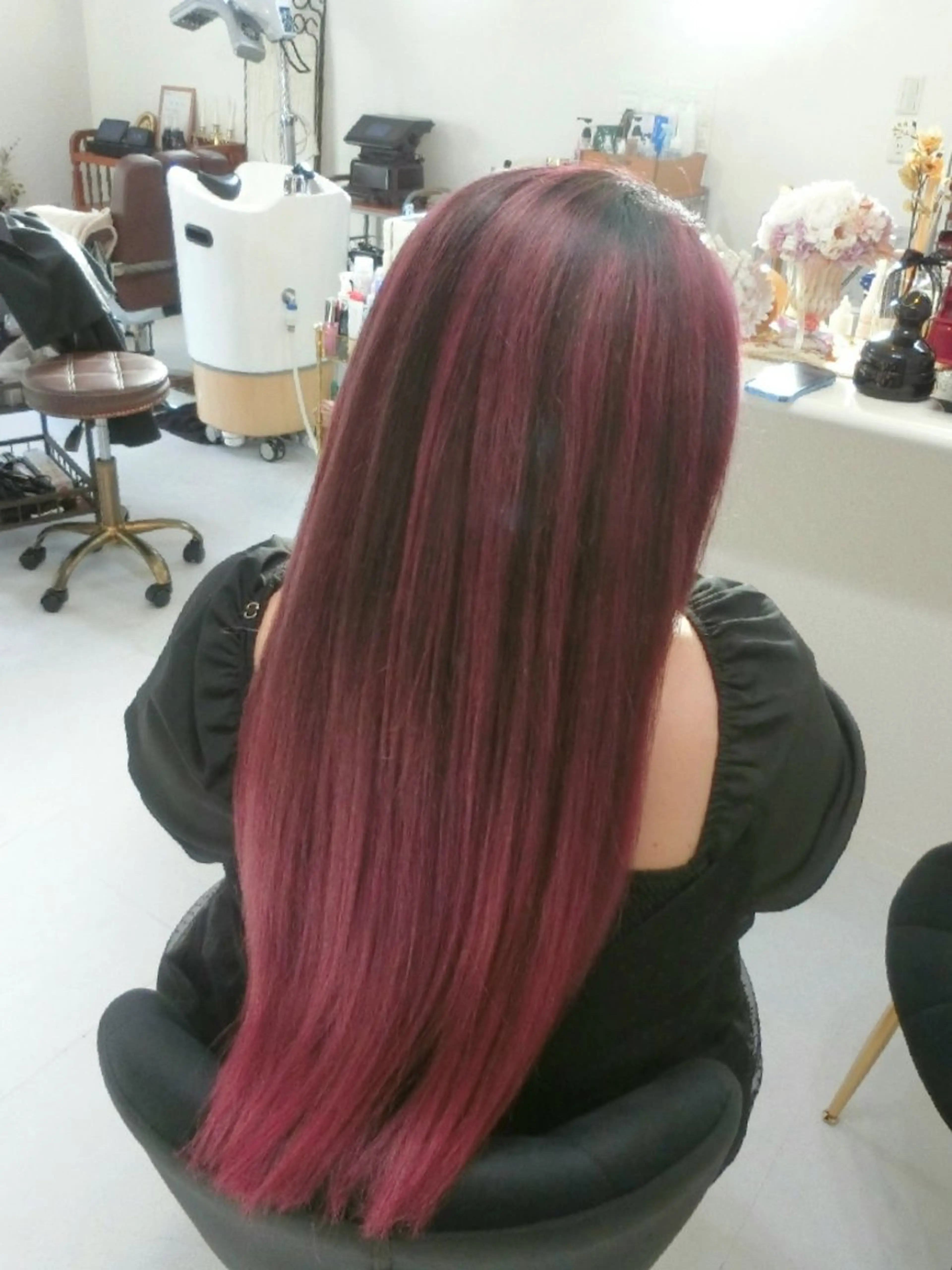 カラー ロング カット ヘアカラー ma cherie 三浦直美のヘアスタイル