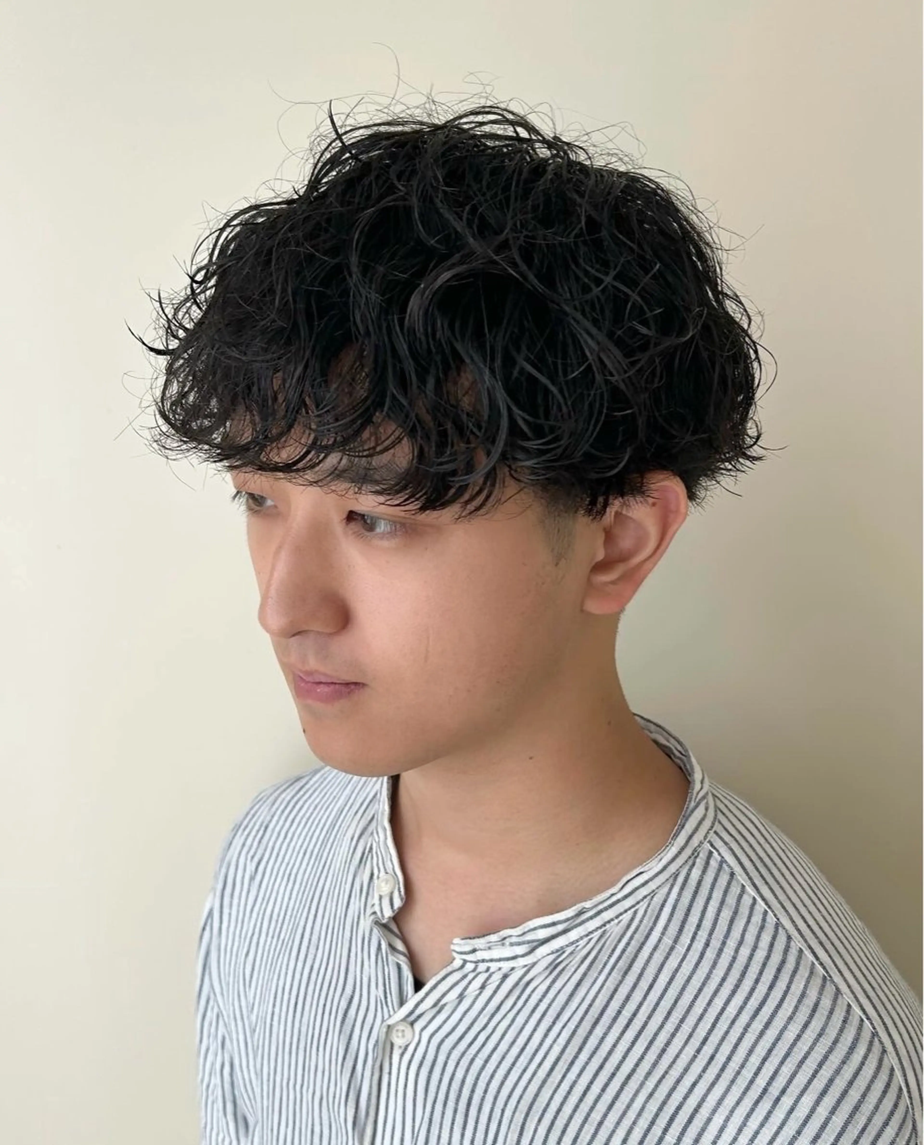 パーマ メンズ カット パーマ ボブパーマ/メンズ パーマ/オリーブのヘアスタイル