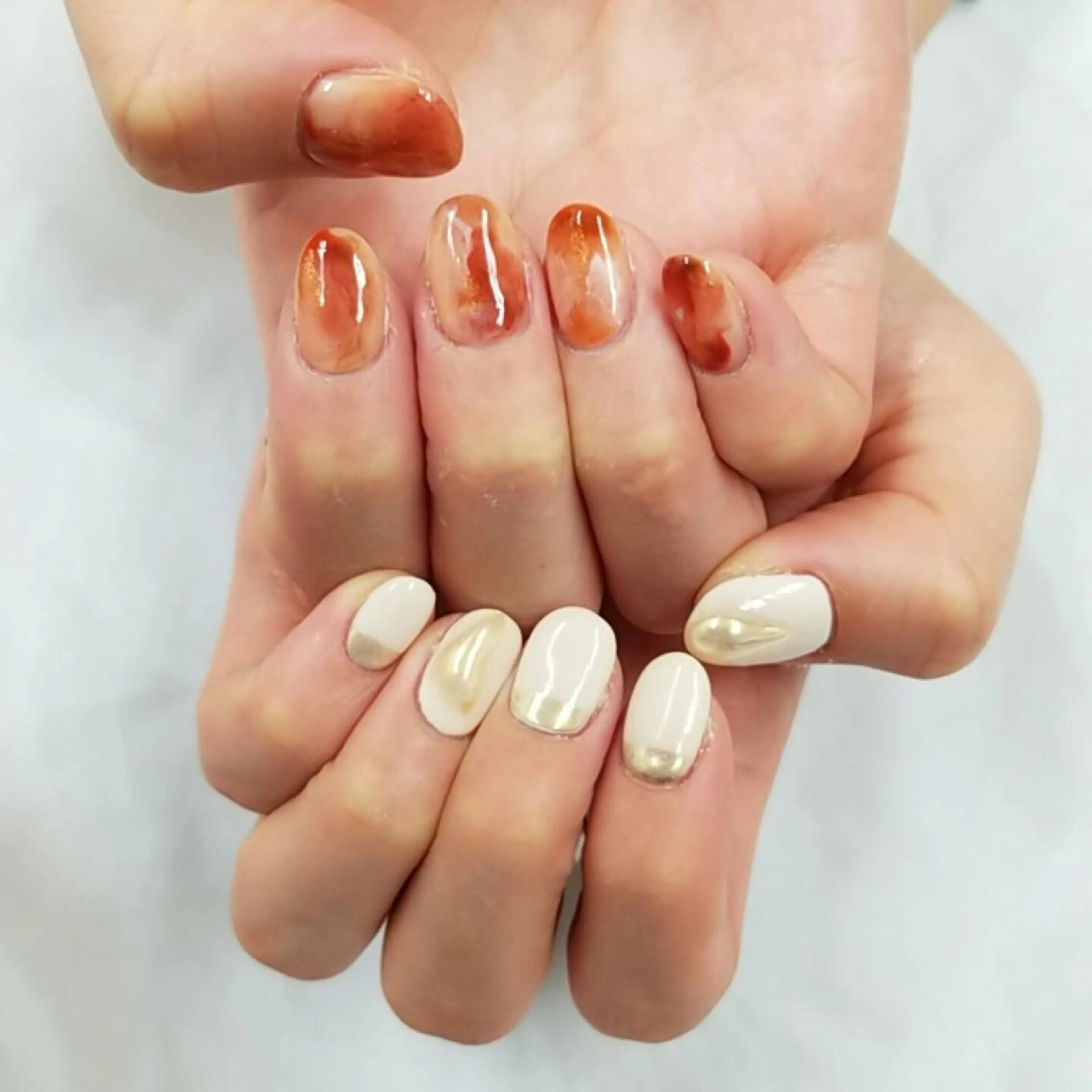 ネイル アートネイル ジェルネイル 持ち込み ニュアンスネイル パラジェル 河野ちえ (雑誌掲載サロン)のネイルデザイン