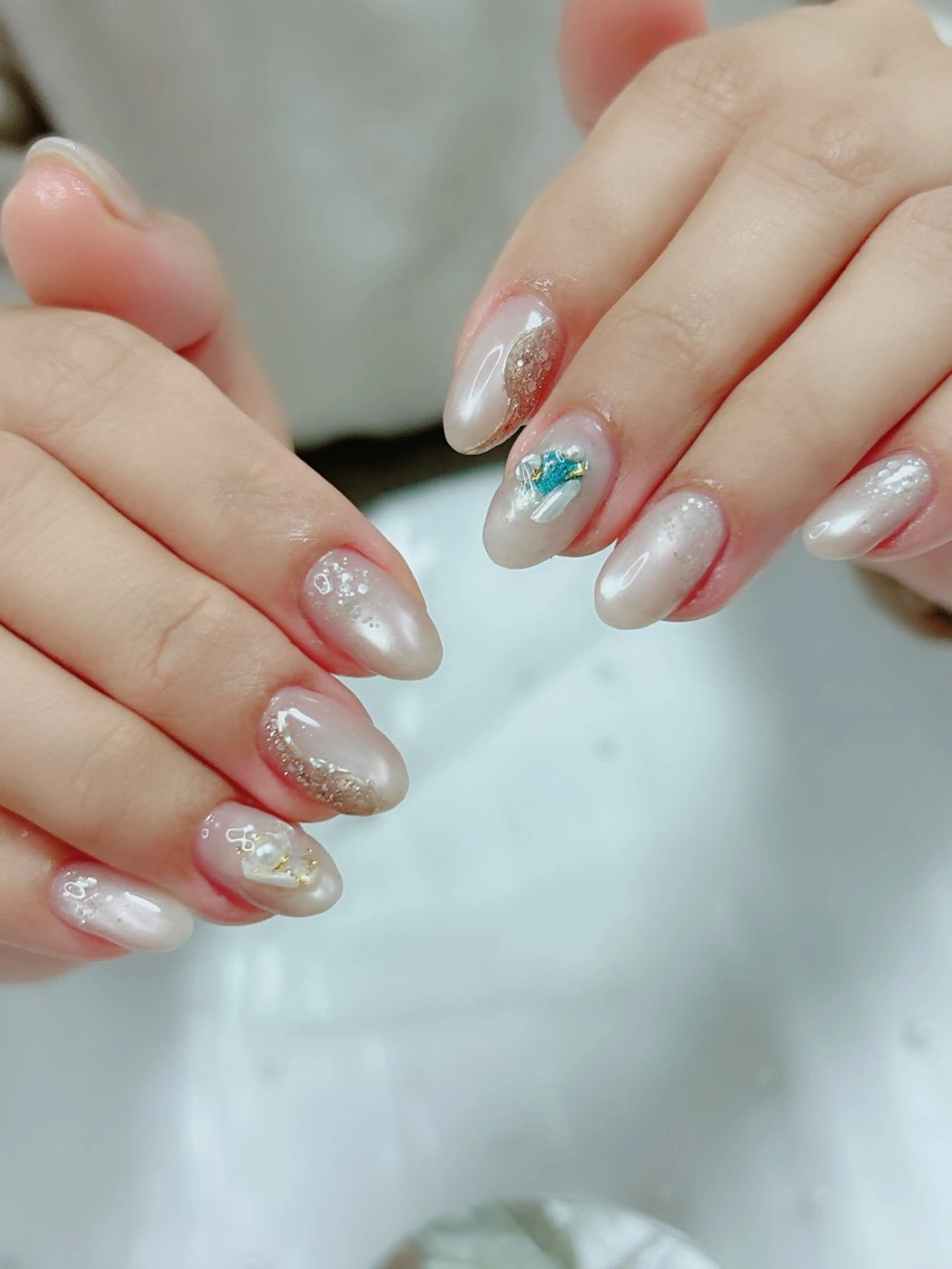 ネイル アートネイル フレンチネイル ジェルネイル グラデーション マグネットネイル ハンドネイル Cute Tips nailのネイルデザイン