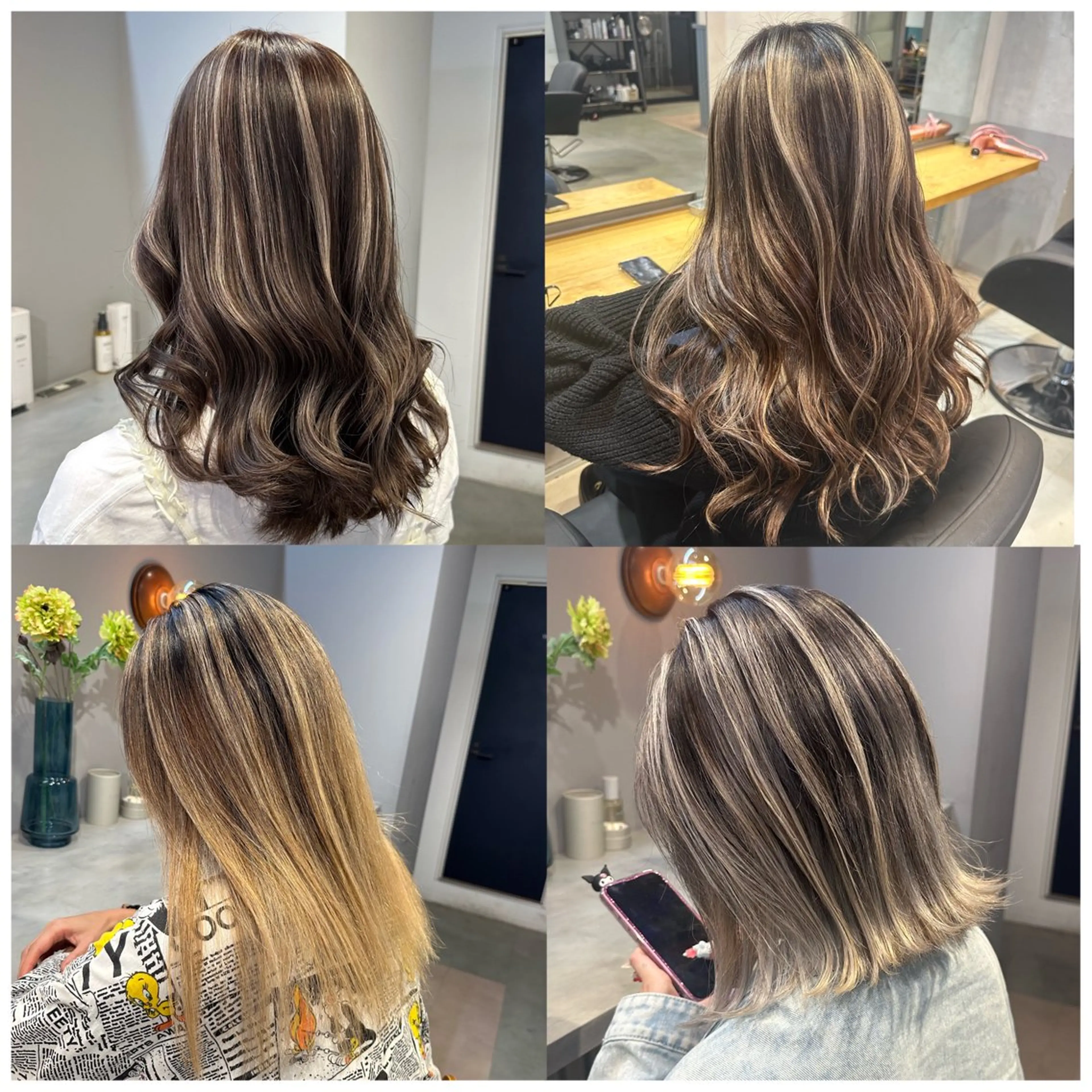 ロング カラー カット ヘアカラー トリートメント 💖ハイライト/ハイ トーン💖MIKIのヘアスタイル