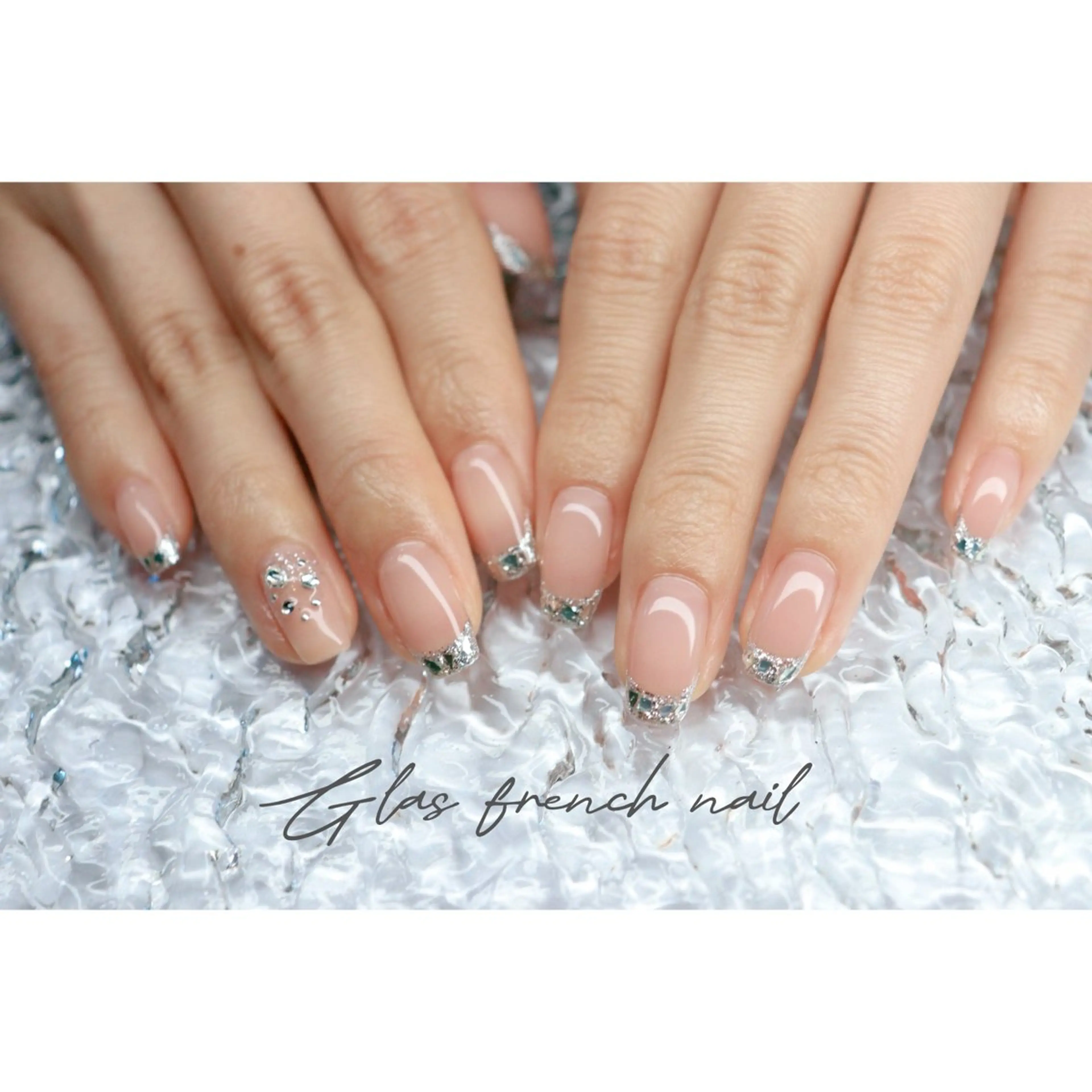 ネイル フレンチネイル ガラスフレンチ ハンドネイル ハンドケア mapple nailのネイルデザイン