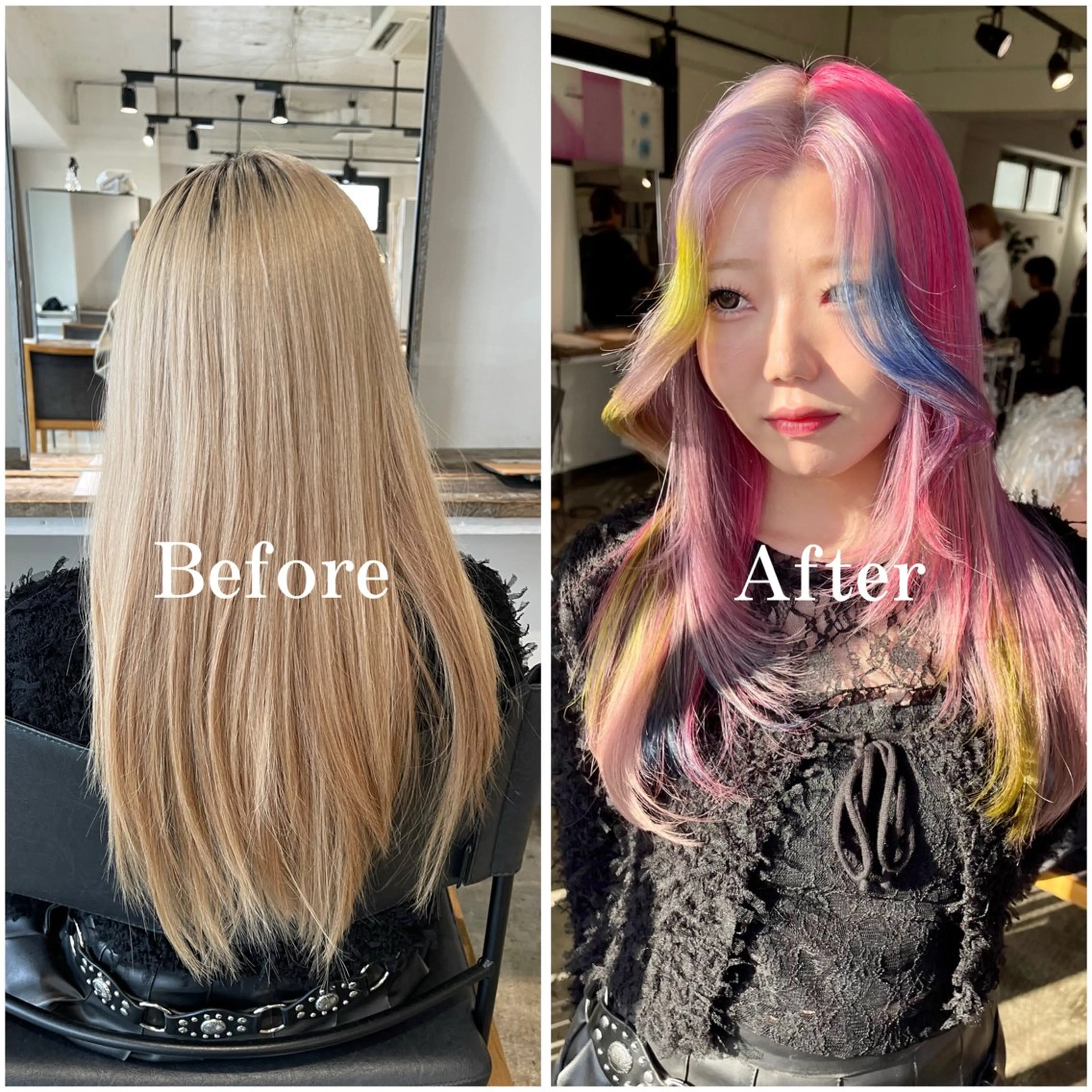 ロング カラー ブリーチ ケアブリーチ デザインカラー 似合わせカット ヘアカラー ムラ修正/ ハイトーン💖Riaのヘアスタイル