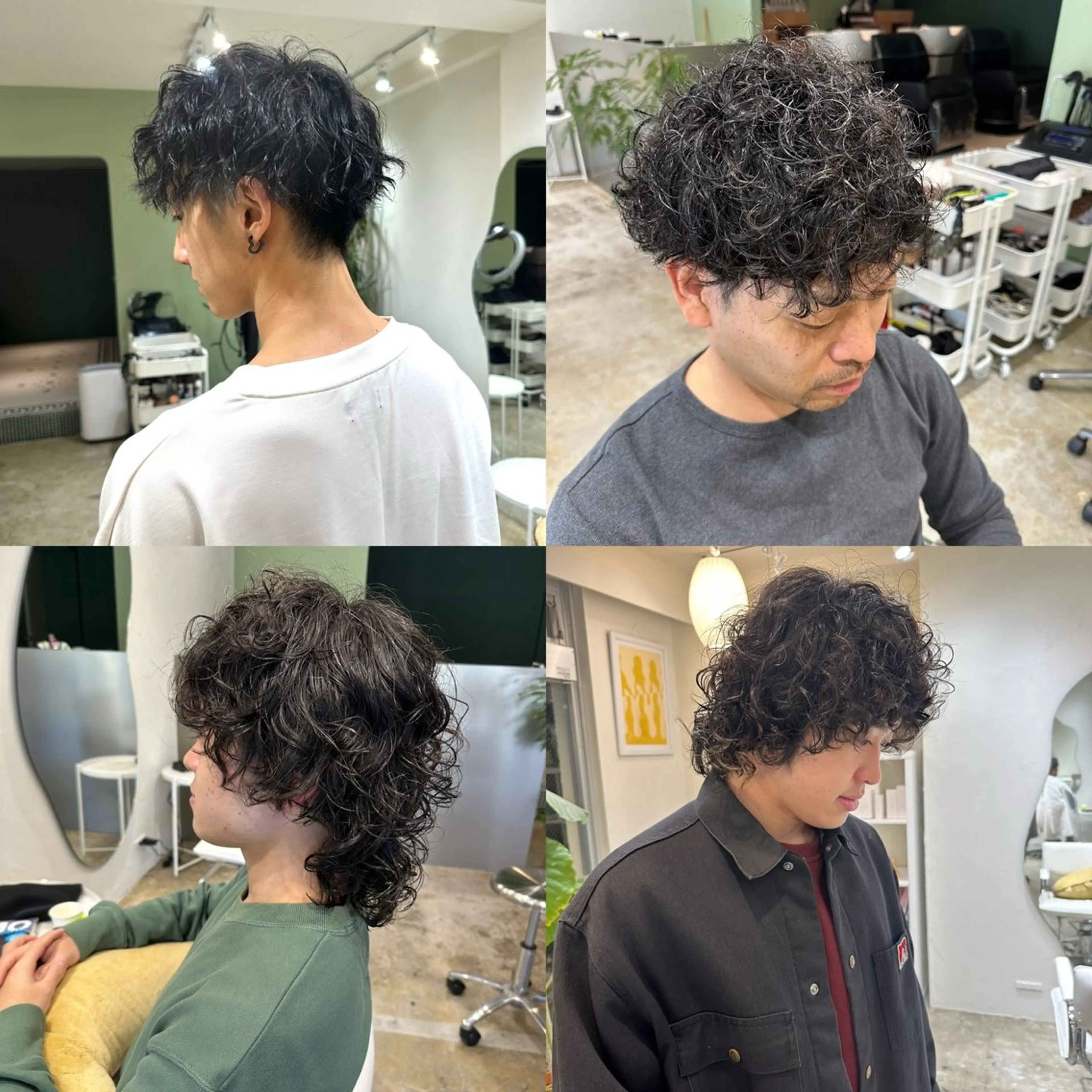 メンズカット＋ツイストスパイラルパーマ＋トリートメント　#多摩センター#メンズパーマ#センターパート#刈り上げマッシュの写真