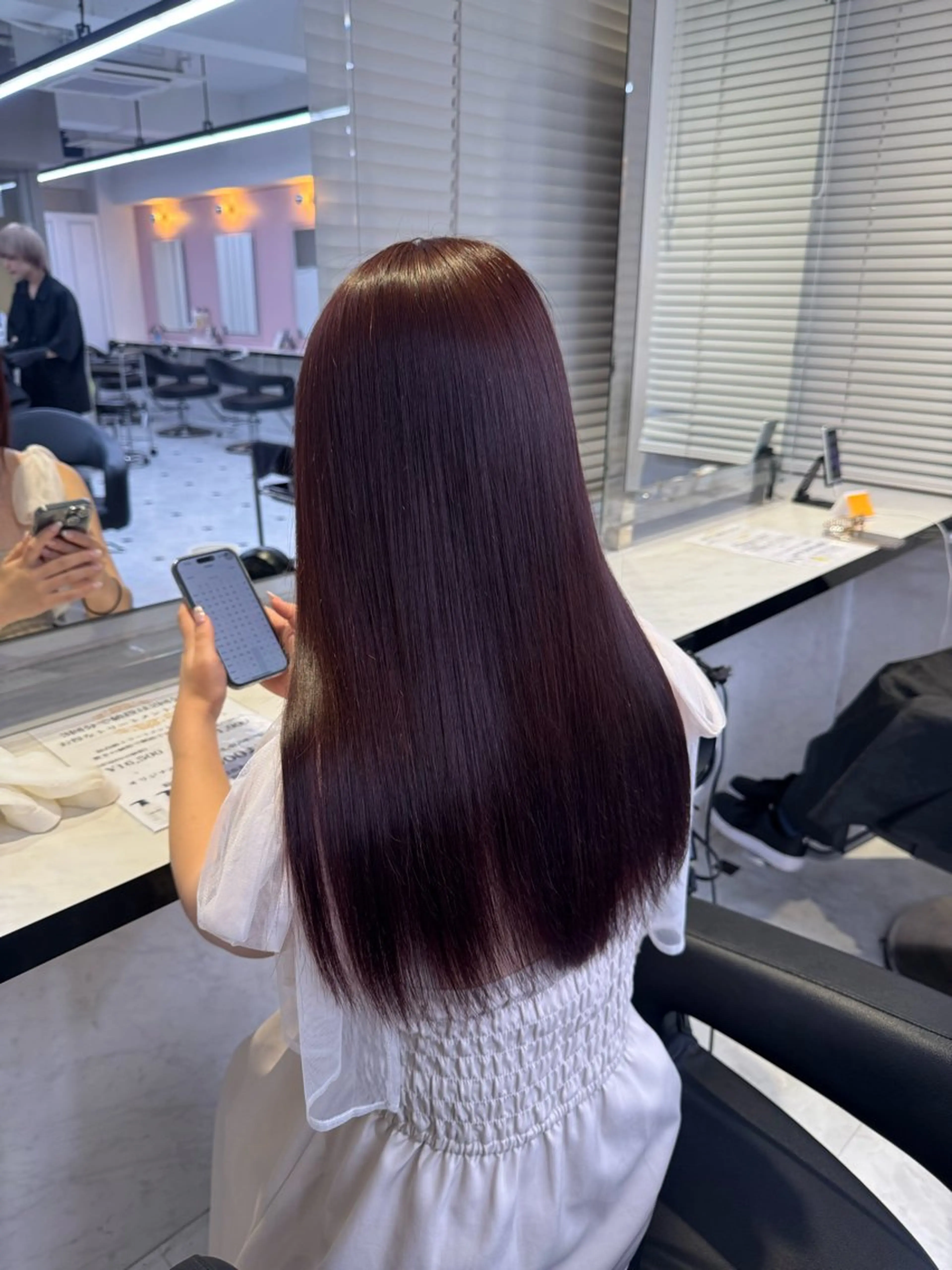 セミロング ヘアカラー トリートメント ヘッドスパ ヘアセット 韓国ガーリー🤍暖 色カラー🤍misaのヘアスタイル