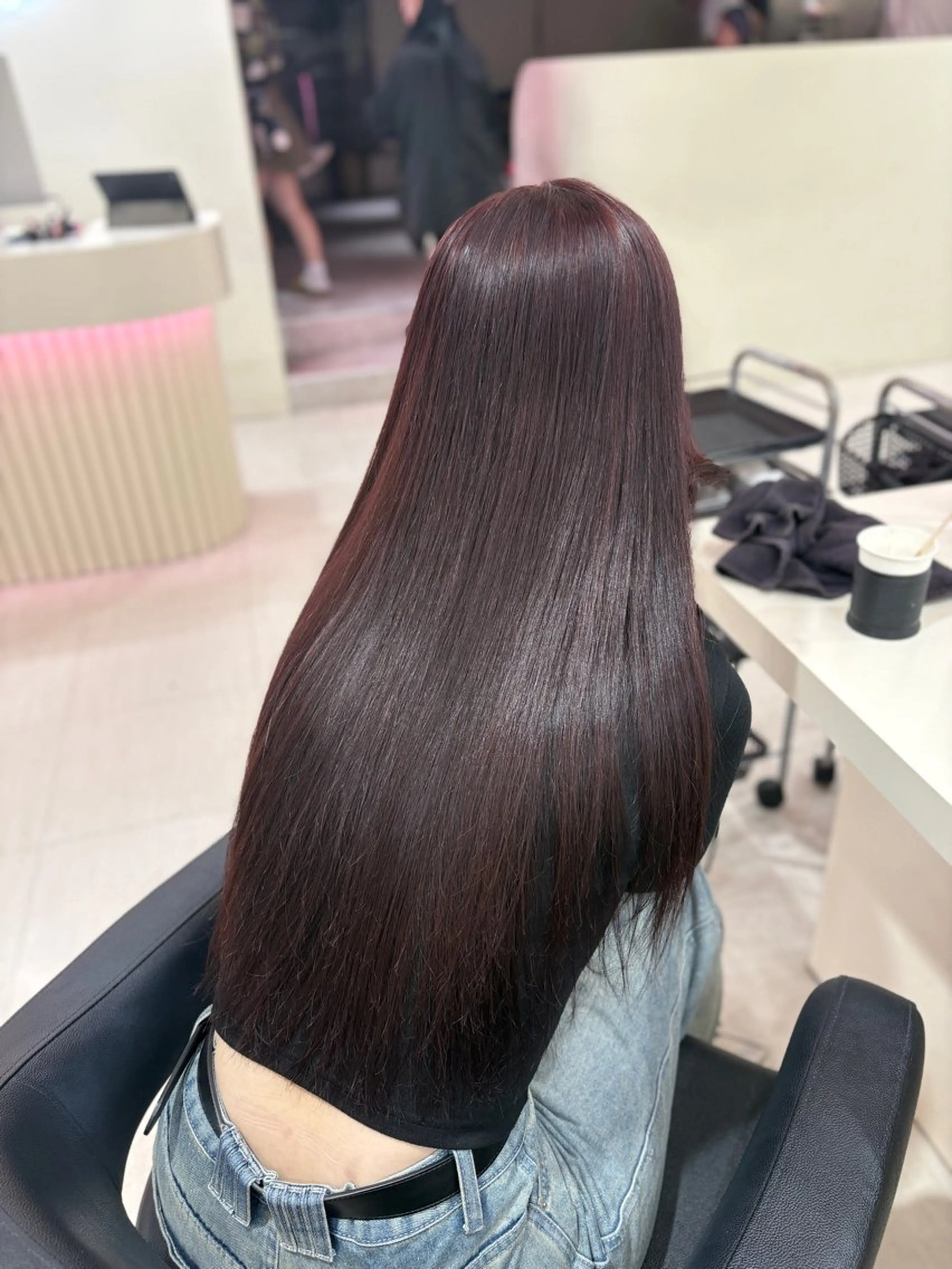 ロング ヘアカラー トリートメント ヘアセット 💗暖色カラー💗 ツヤ髪💗Mayaのヘアスタイル