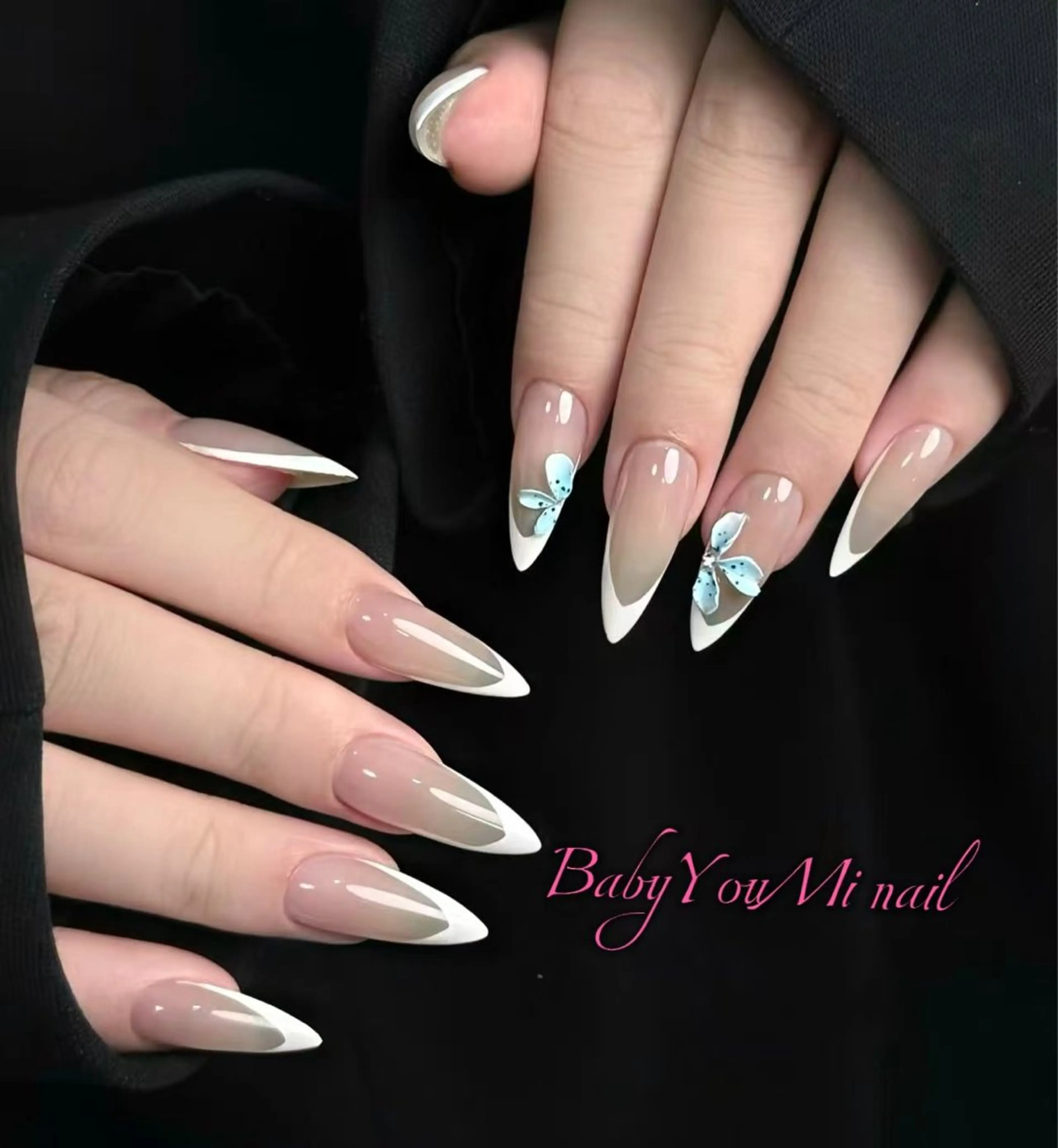 ネイル オーロラネイル フラワーネイル フットネイル フレンチネイル ジェルネイル ハンドネイル BabyYouMi ねねのネイルデザイン