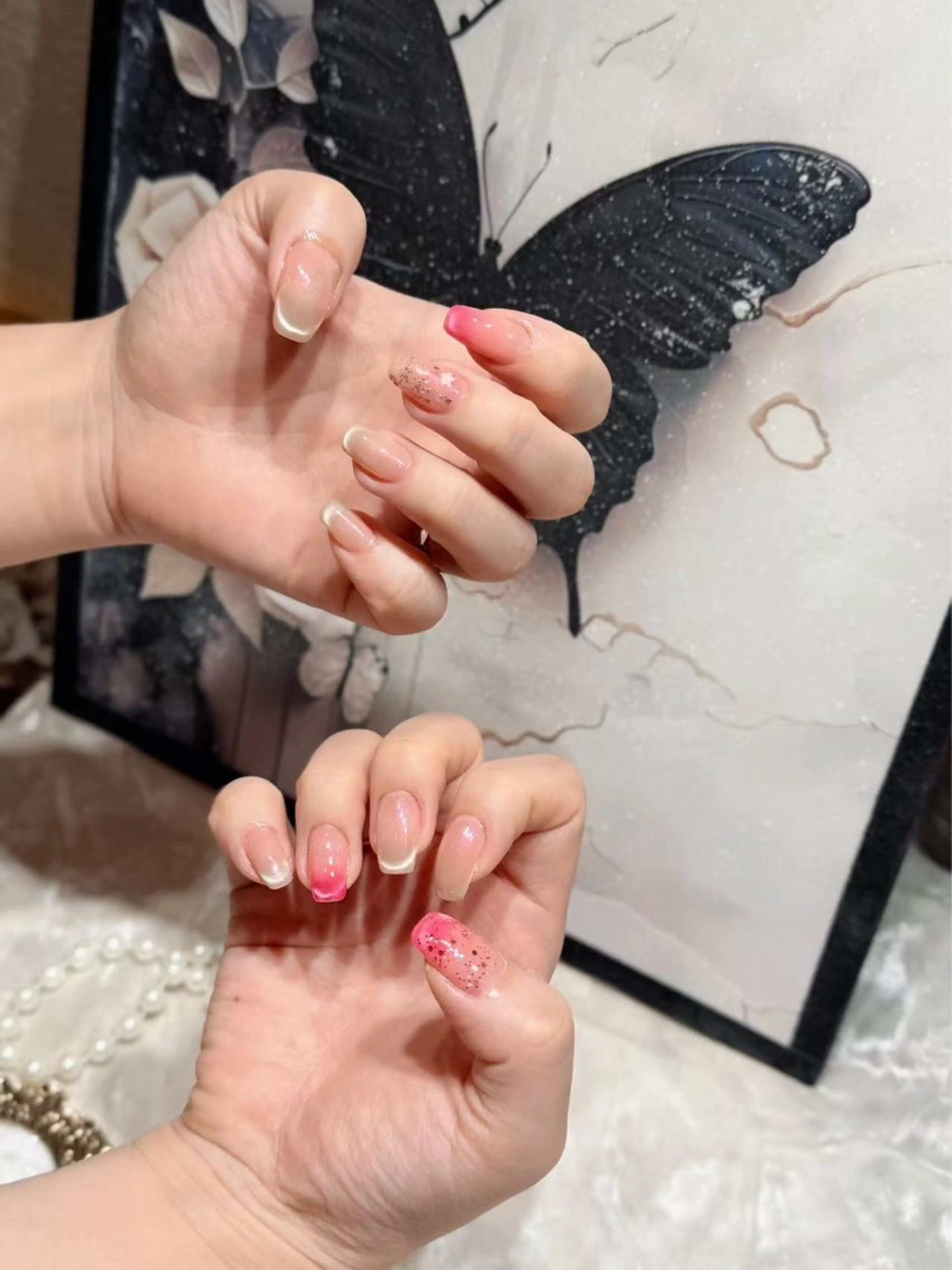 ネイル アートネイル フットネイル ジェルネイル ハート マグネットネイル Babarla　Nail　Salon所属・babarla Nailのネイルデザイン