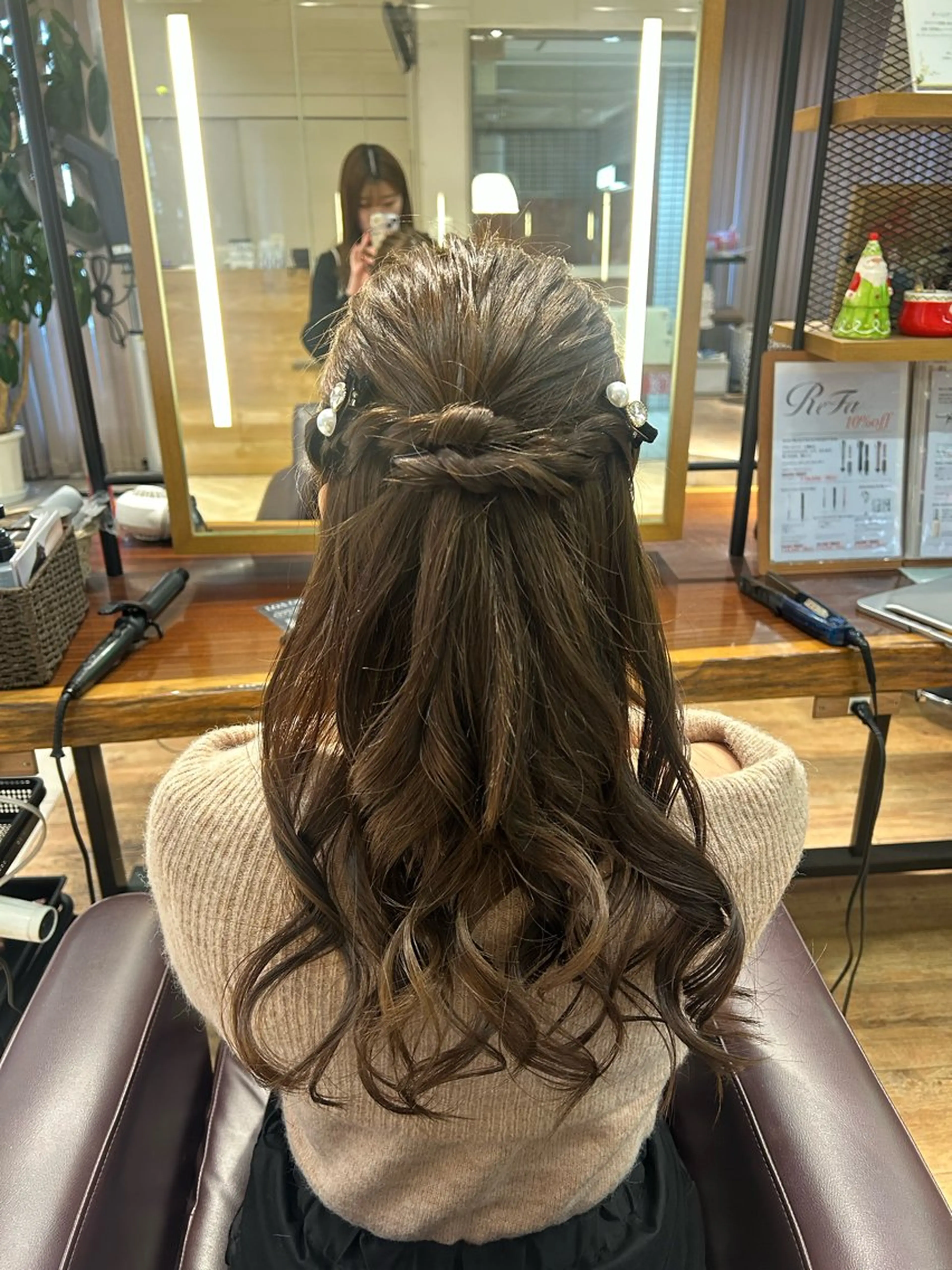 ヘアアレンジ ハーフアップ 簡単アレンジ 艶カラー🌸アレンジ 🌹Sally🕊️のその他イメージ