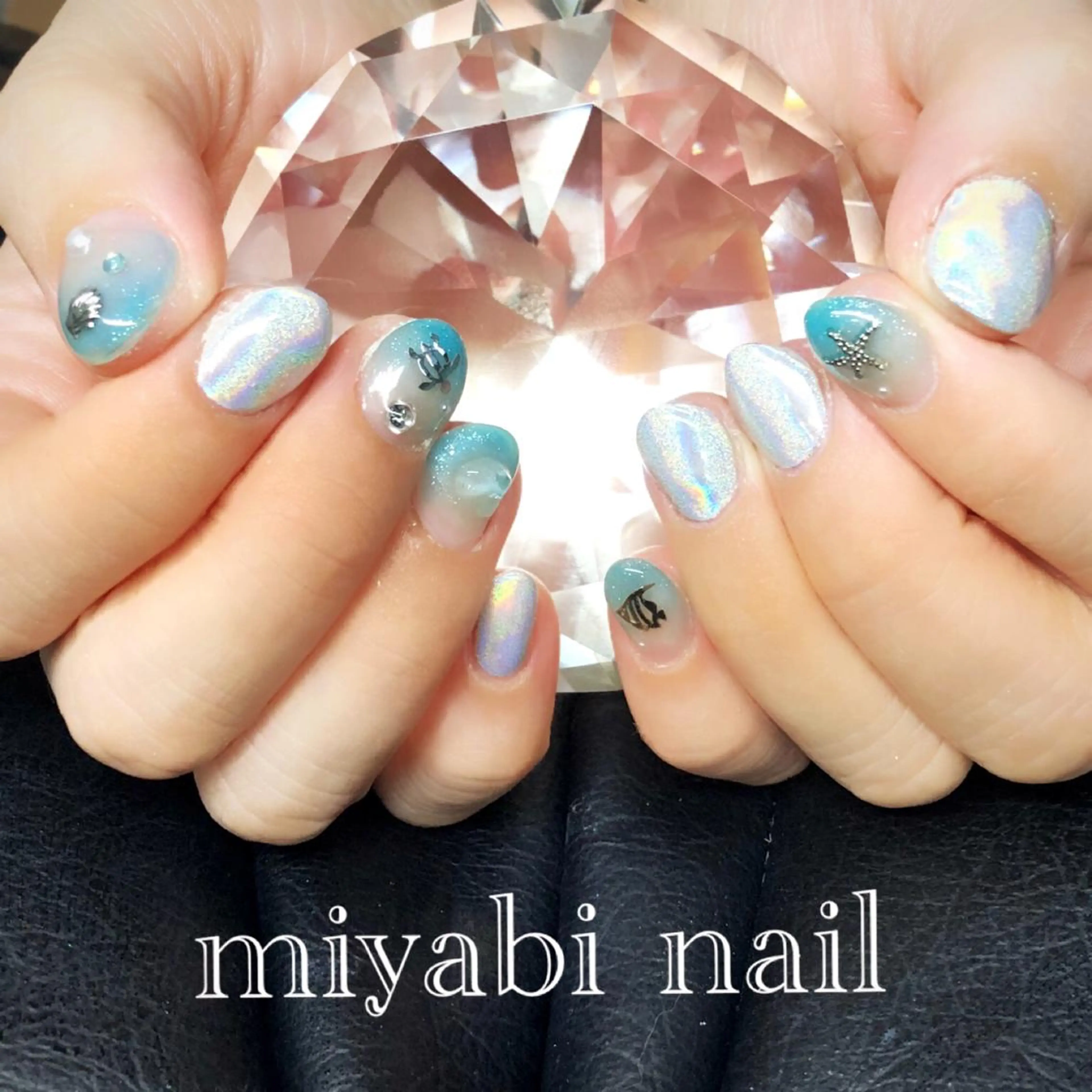 ネイル アートネイル ラメ(グリッター) ラメグラデーション ミラーネイル 持ち込み ハンドネイル miyabi nail 桂川駅近くのネイルデザイン