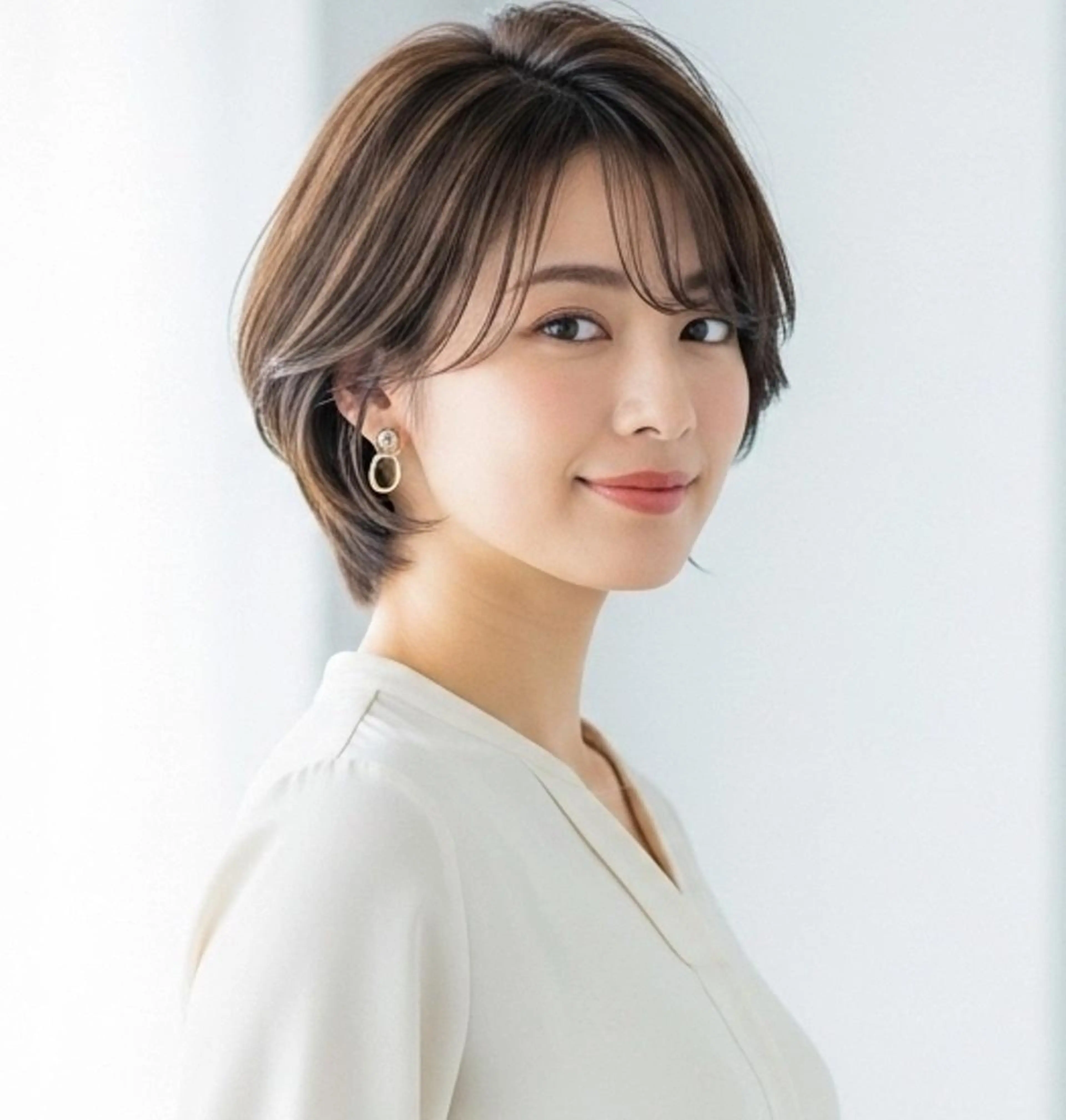 ショート カラー ショートボブ ブラウンカラー ナチュラルブラウン ボブ ショートヘア カット ヘアカラー トリートメント Halo/長居美容室 ショート/ROKIのヘアスタイル