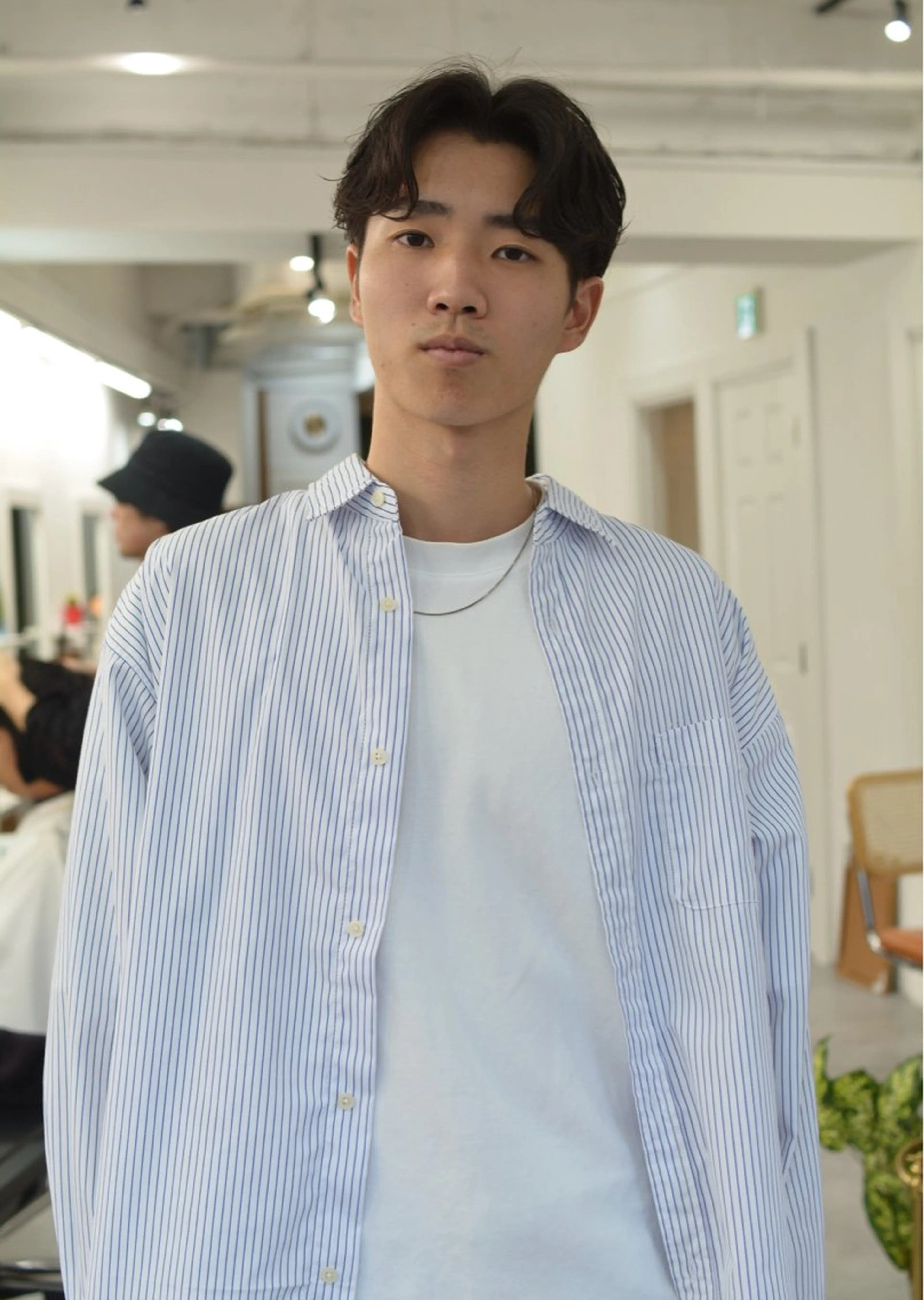 ミディアム パーマ メンズ カット グランジヘア 無造作ヘアHYUGAのヘアスタイル