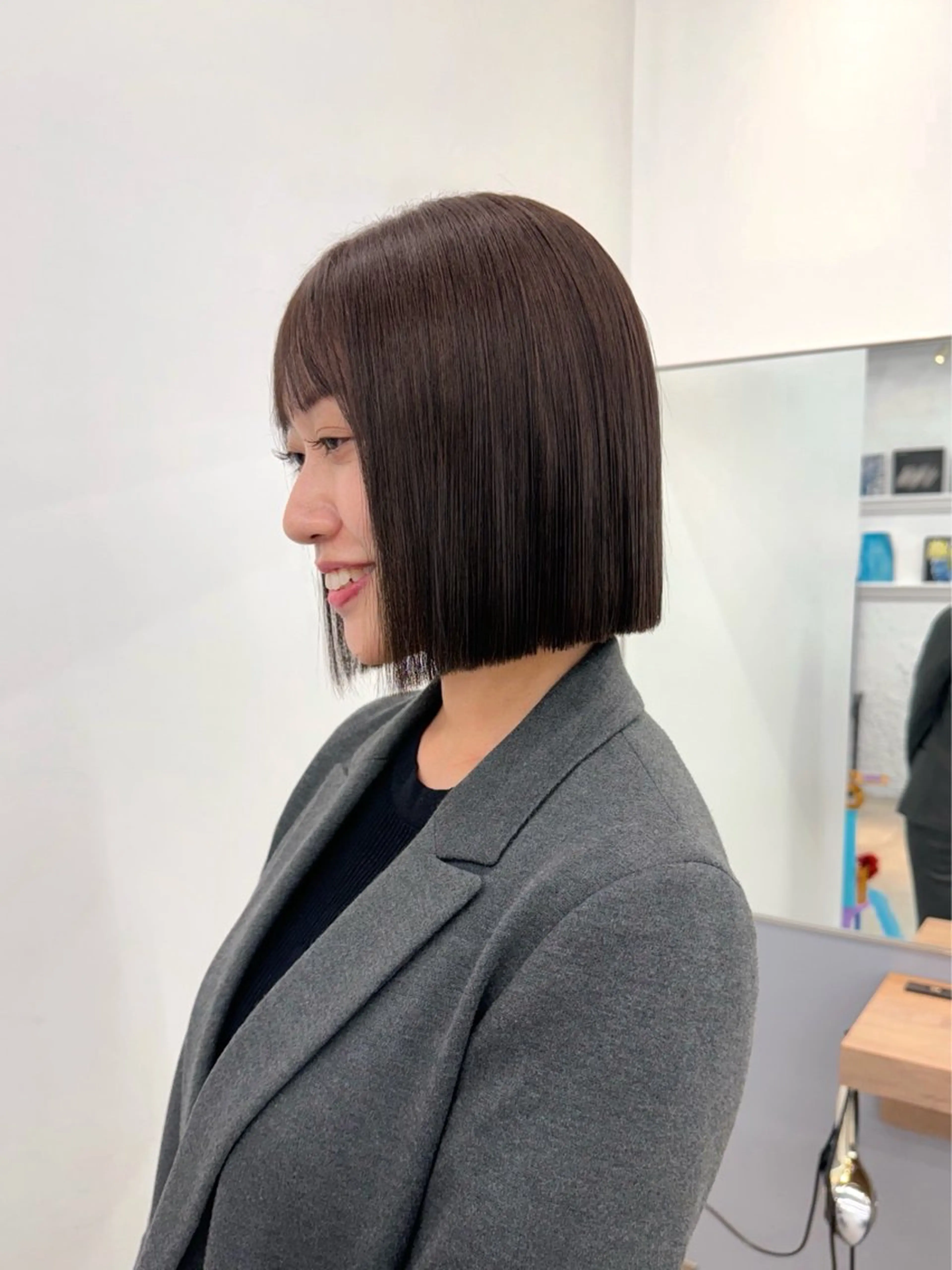ショート カラー カット ヘアカラー 縮毛矯正 トリートメント 透明感/髪質改善/ボ ブ/moyu🎀のヘアスタイル