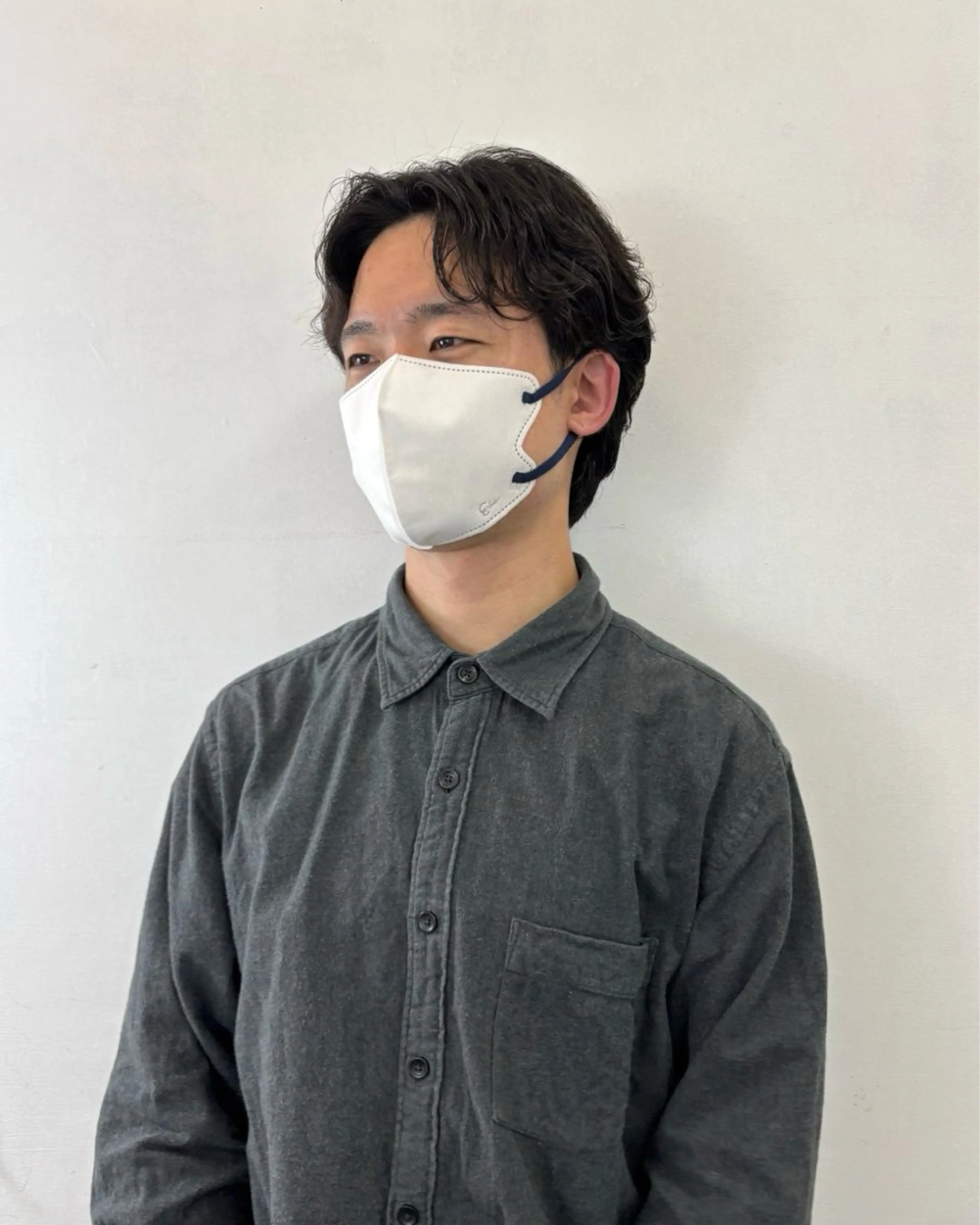ショート パーマ メンズ センターパート 栗崎 菜弥のヘアスタイル