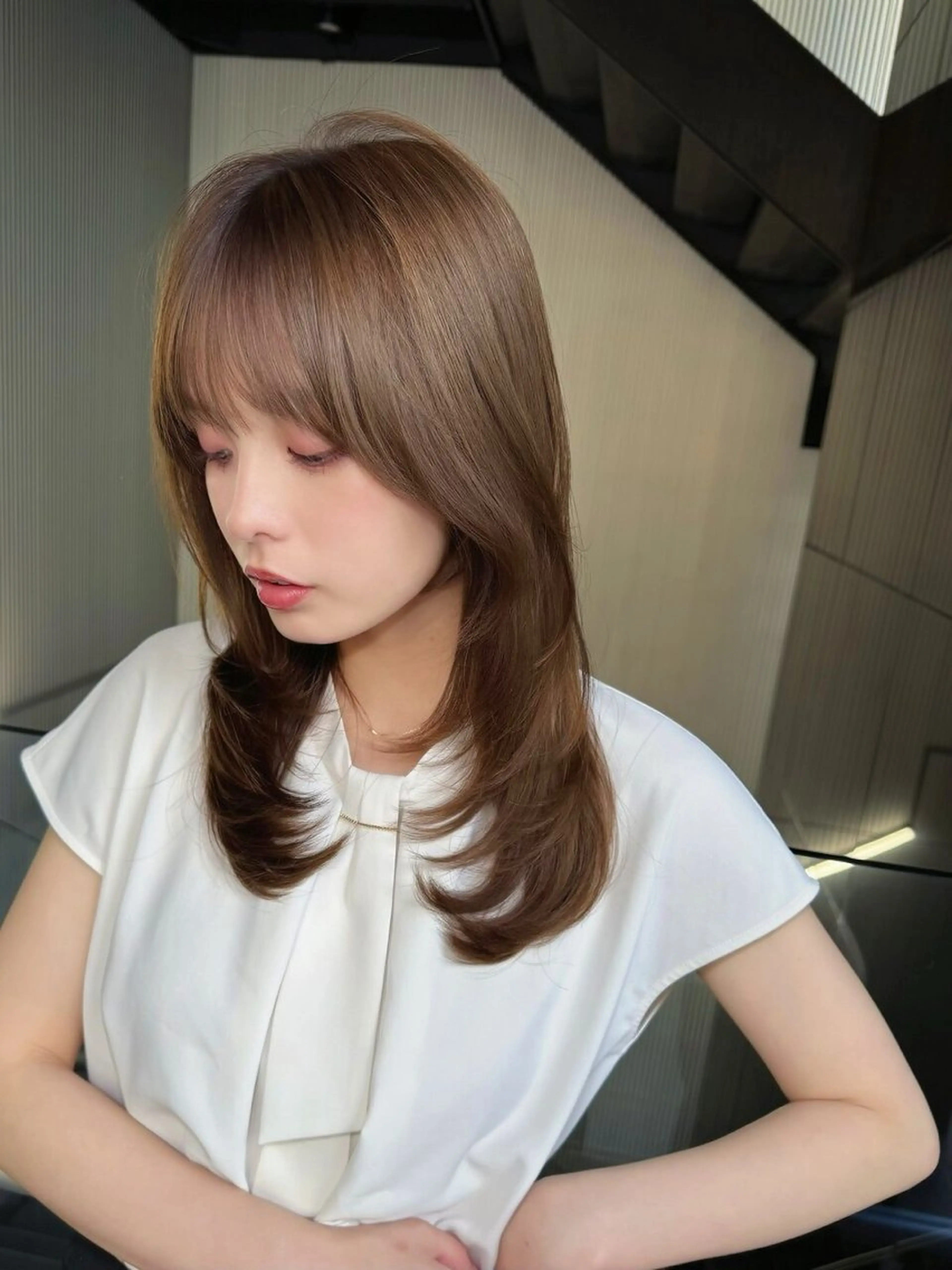 セミロング カット ヘアカラー トリートメント AMATELAS zero所属・髪質改善×透明感× トレンド/杉田 圭のヘアスタイル