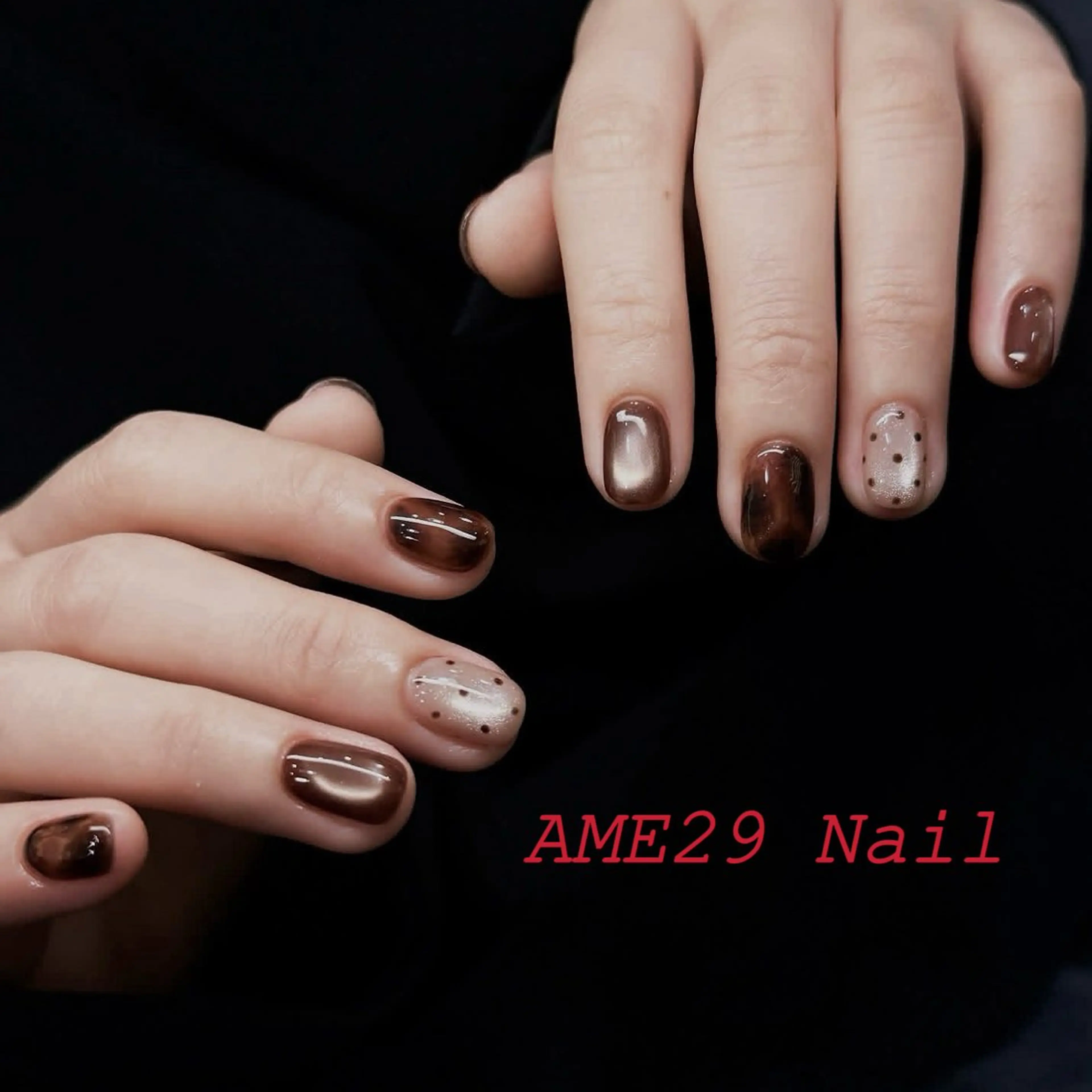 ネイル アートネイル ドット フラッシュネイル フレンチネイル グラデーション Ame29NailOsaka所属・AME29 Nail ネイルサロンのネイルデザイン