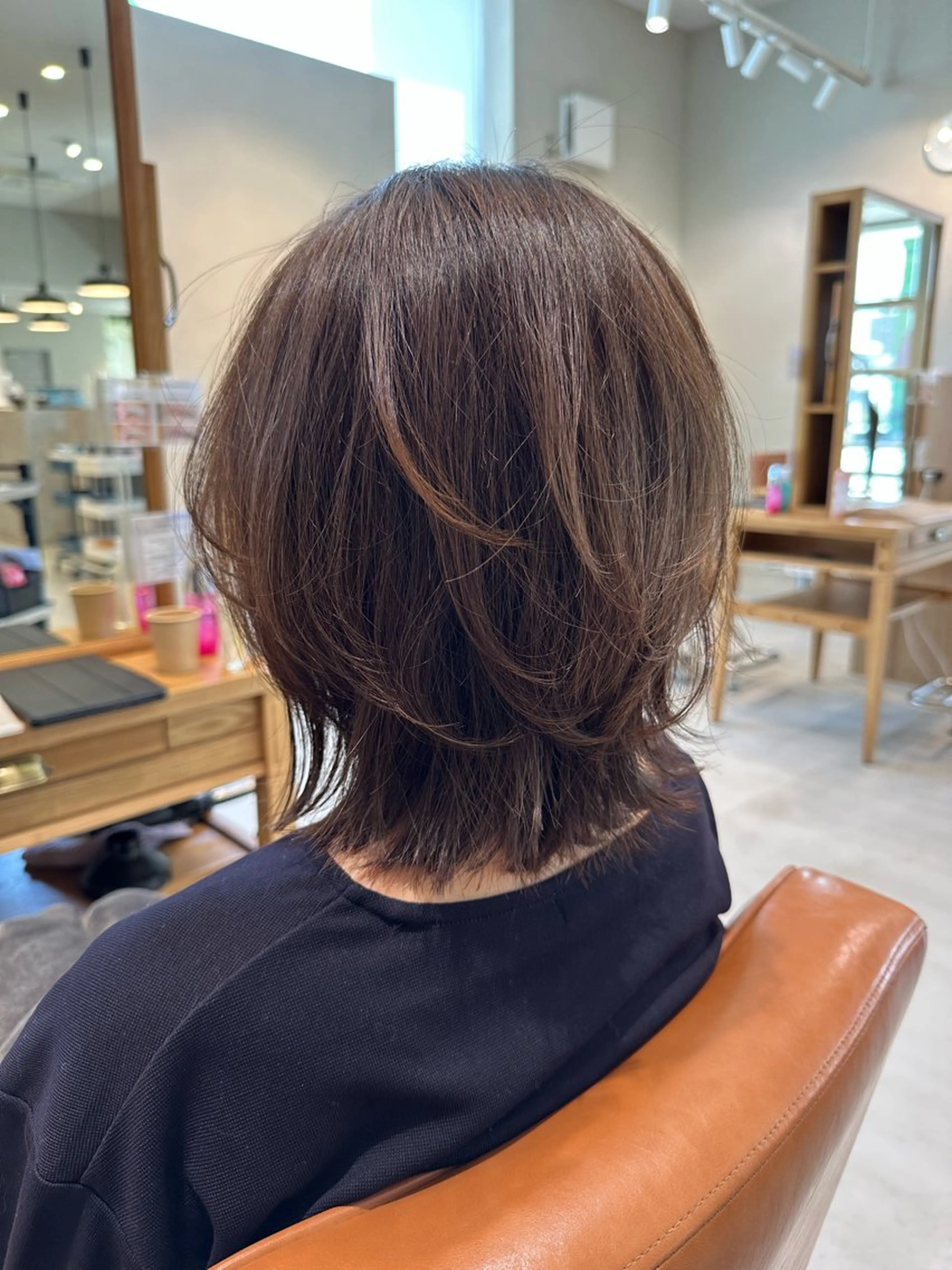 ミディアム カラー アッシュ アッシュブラウン ブラウンカラー レイヤーカット 永野 真也のヘアスタイル