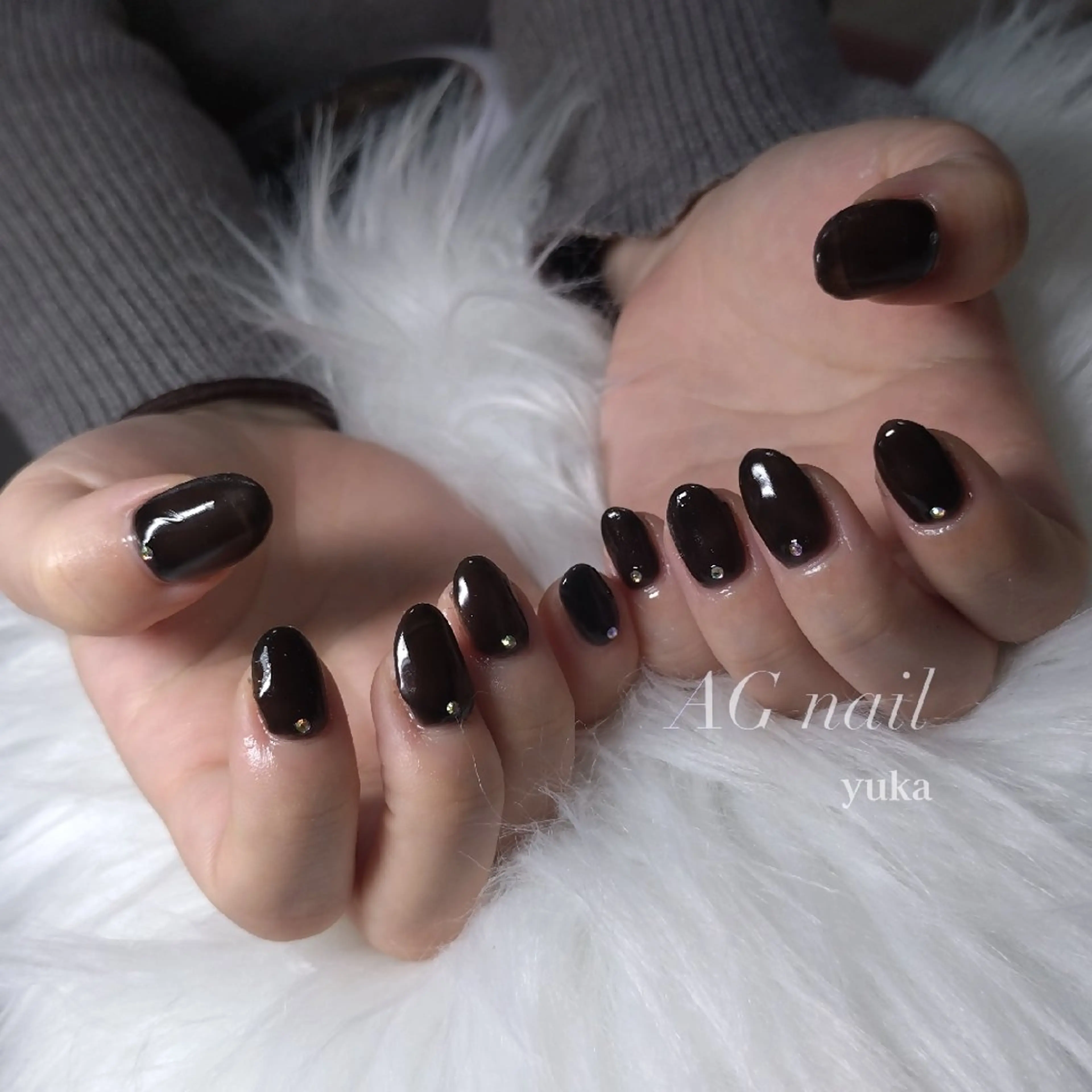 ネイル ストーンネイル ハンドネイル AG nail 〚　yuka　〛のネイルデザイン