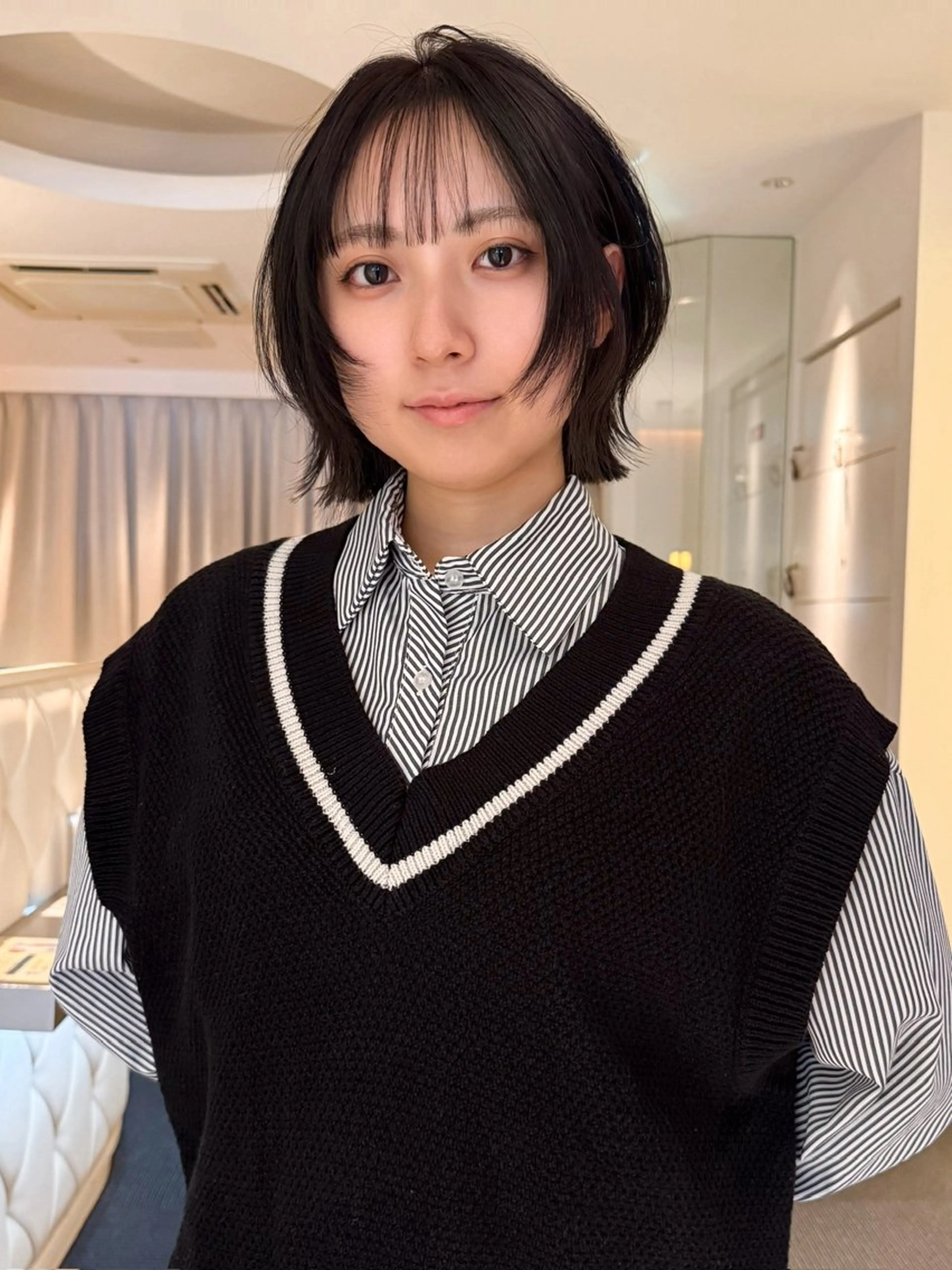 ショート ボブレイヤー ボブ レイヤーカット モデル募集/山田蓮/ レイヤーボブのヘアスタイル