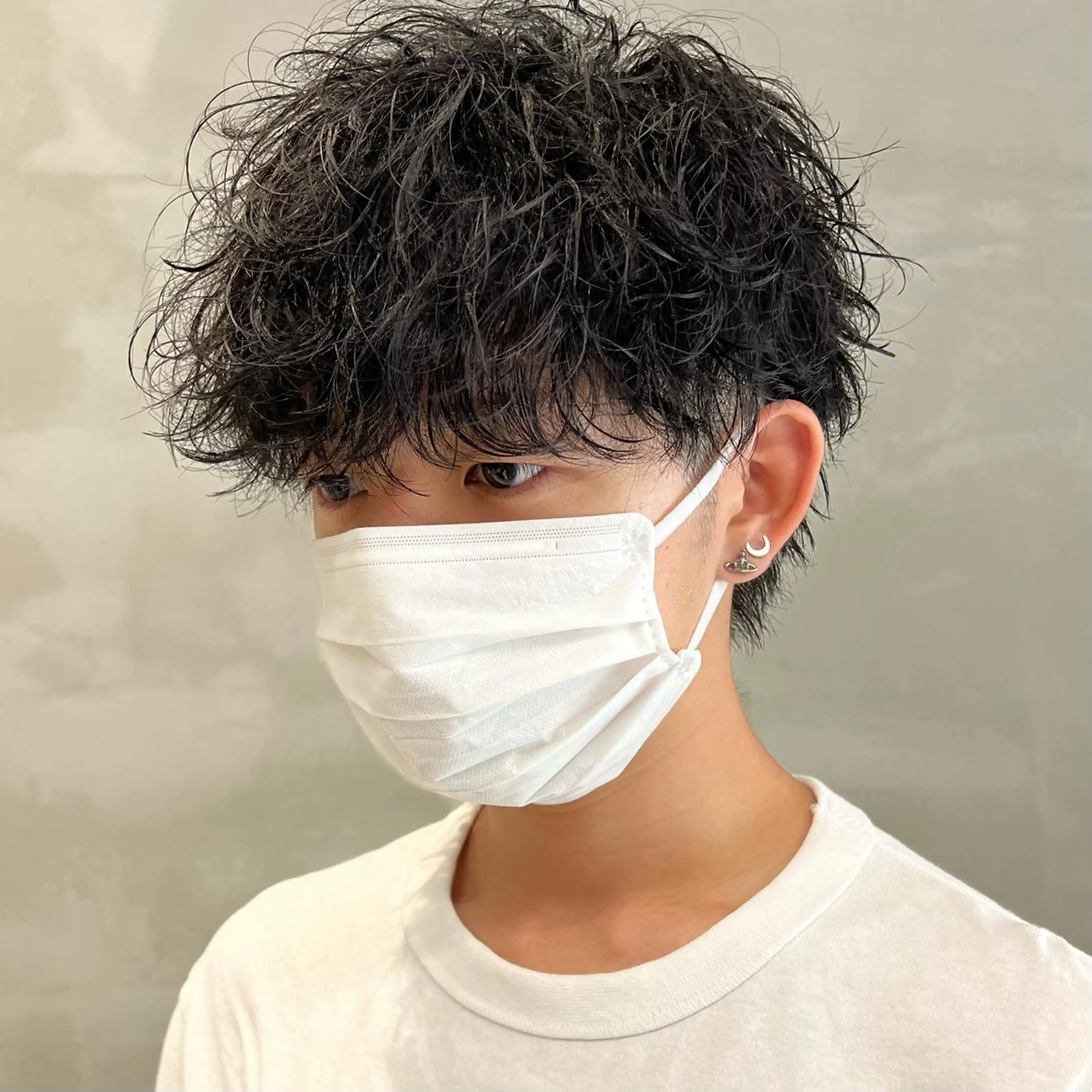 メンズ フェードカット マッシュウルフ マッシュ メンズパーマ 波巻きパーマ カット パーマ men's Sup所属・渥美祐耶 【メンズカット】のヘアスタイル
