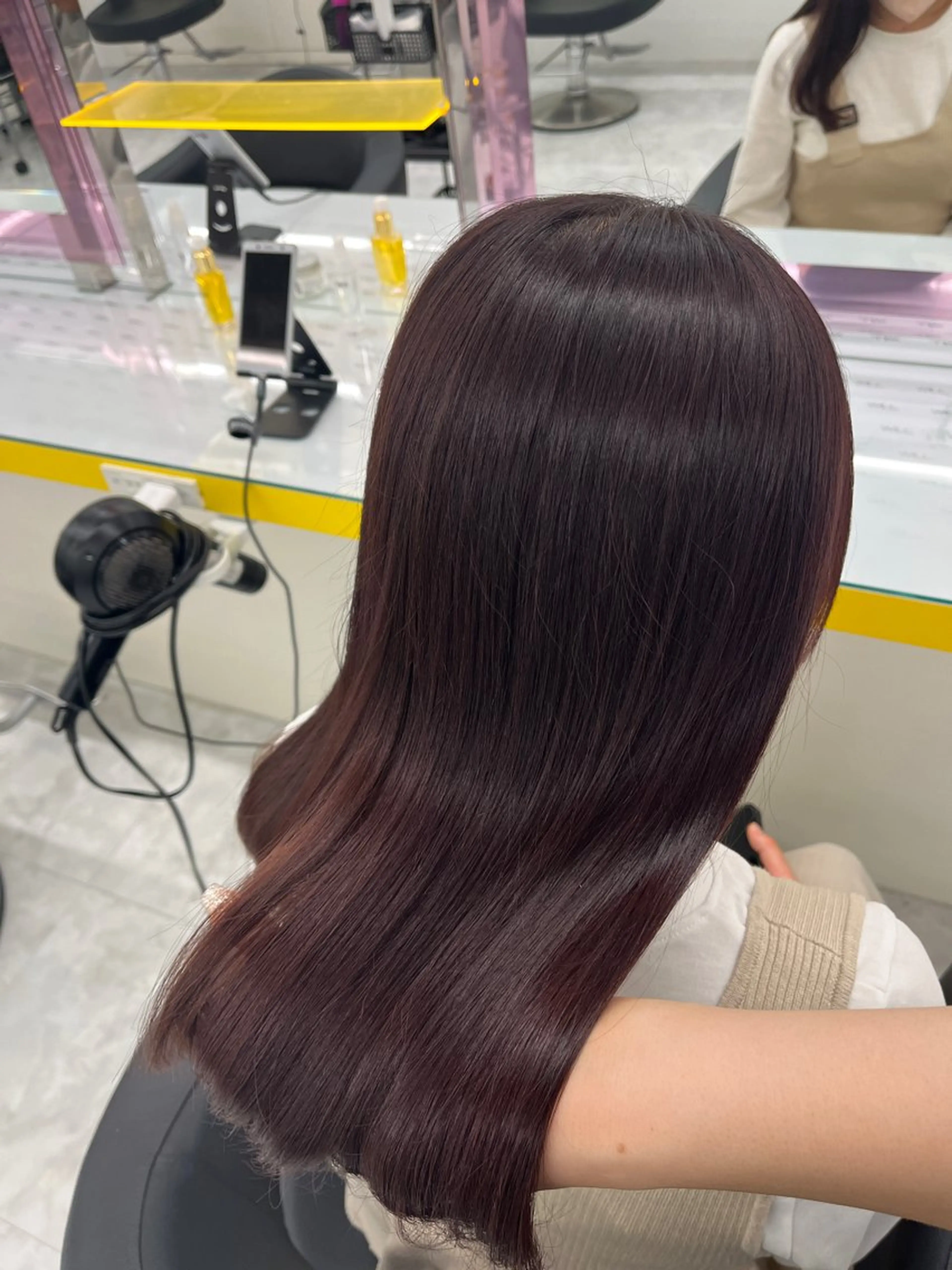 セミロング カラー ヘアアレンジ ベージュカラー ブリーチ ブルーカラー ブラウンカラー カシス 🎀Girly艶髪 暖色🎀Harukaのヘアスタイル