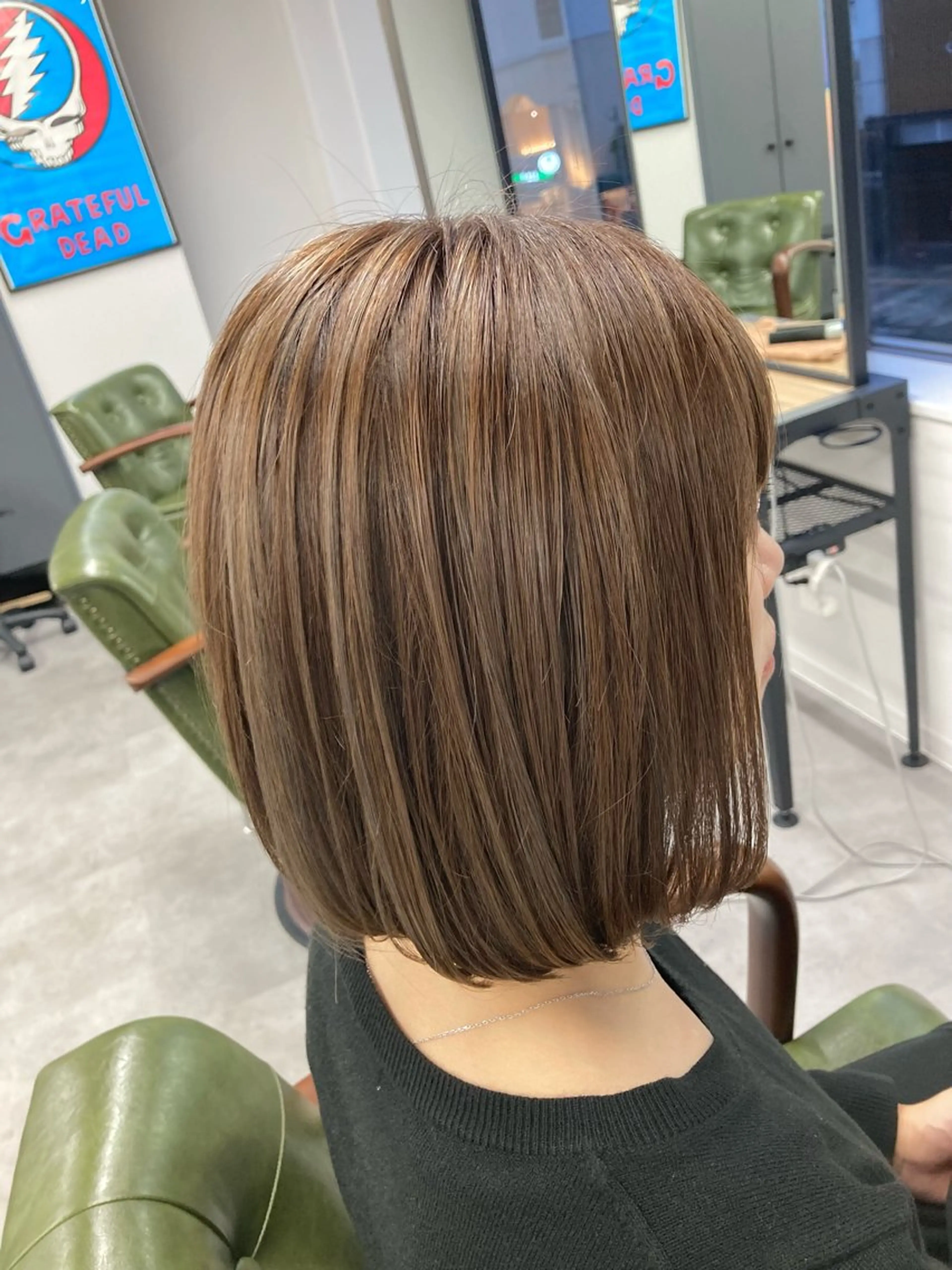 ミディアム カラー ベージュカラー ブラウンカラー ブラウンベージュ ハイライトカラー ナチュラルブラウン カット ヘアカラー トリートメント SHAFT Ieiriのヘアスタイル