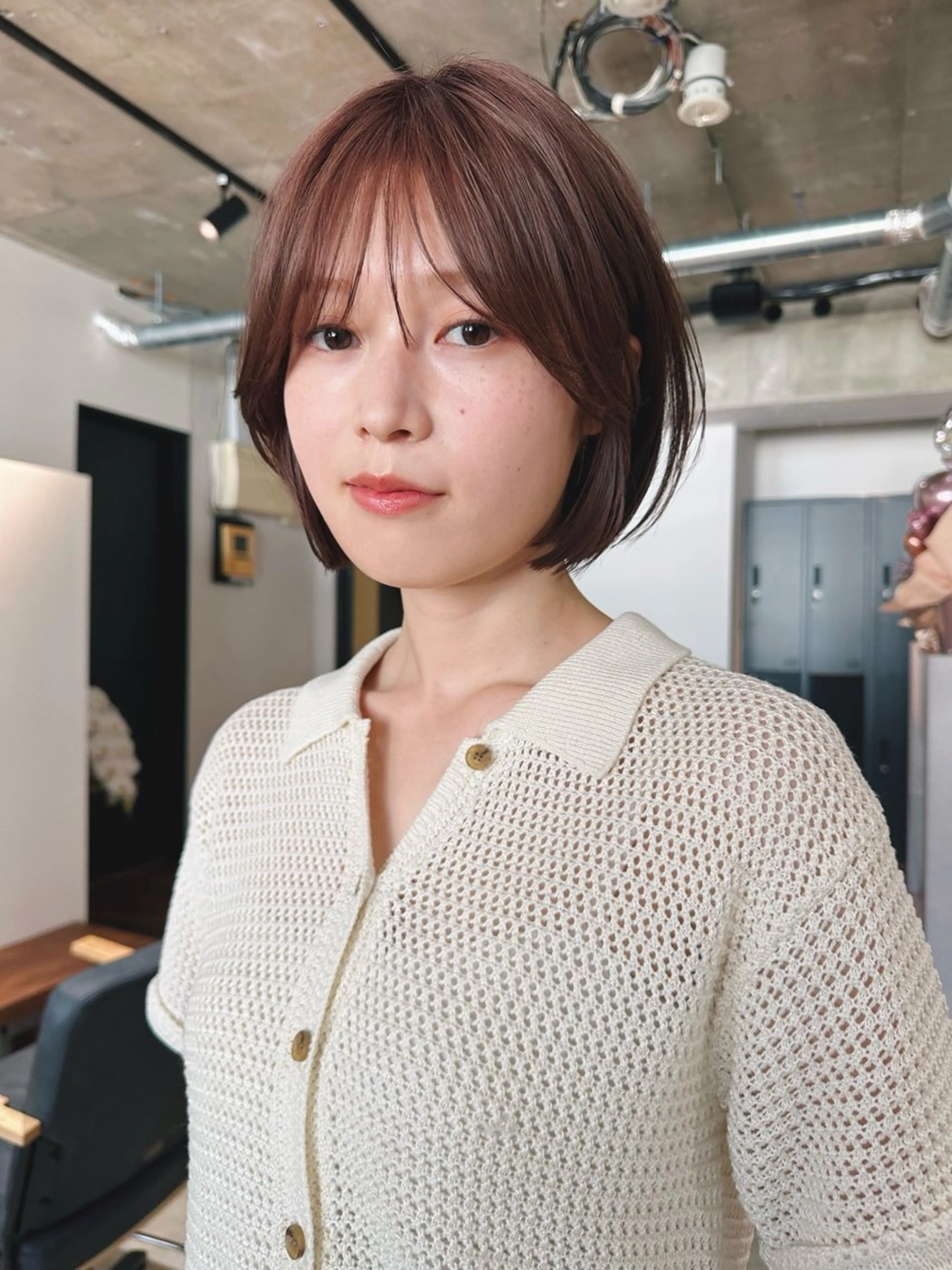 ショート カラー パーマ 🫧小顔×似合わせ× 透明感カラー🫧のヘアスタイル