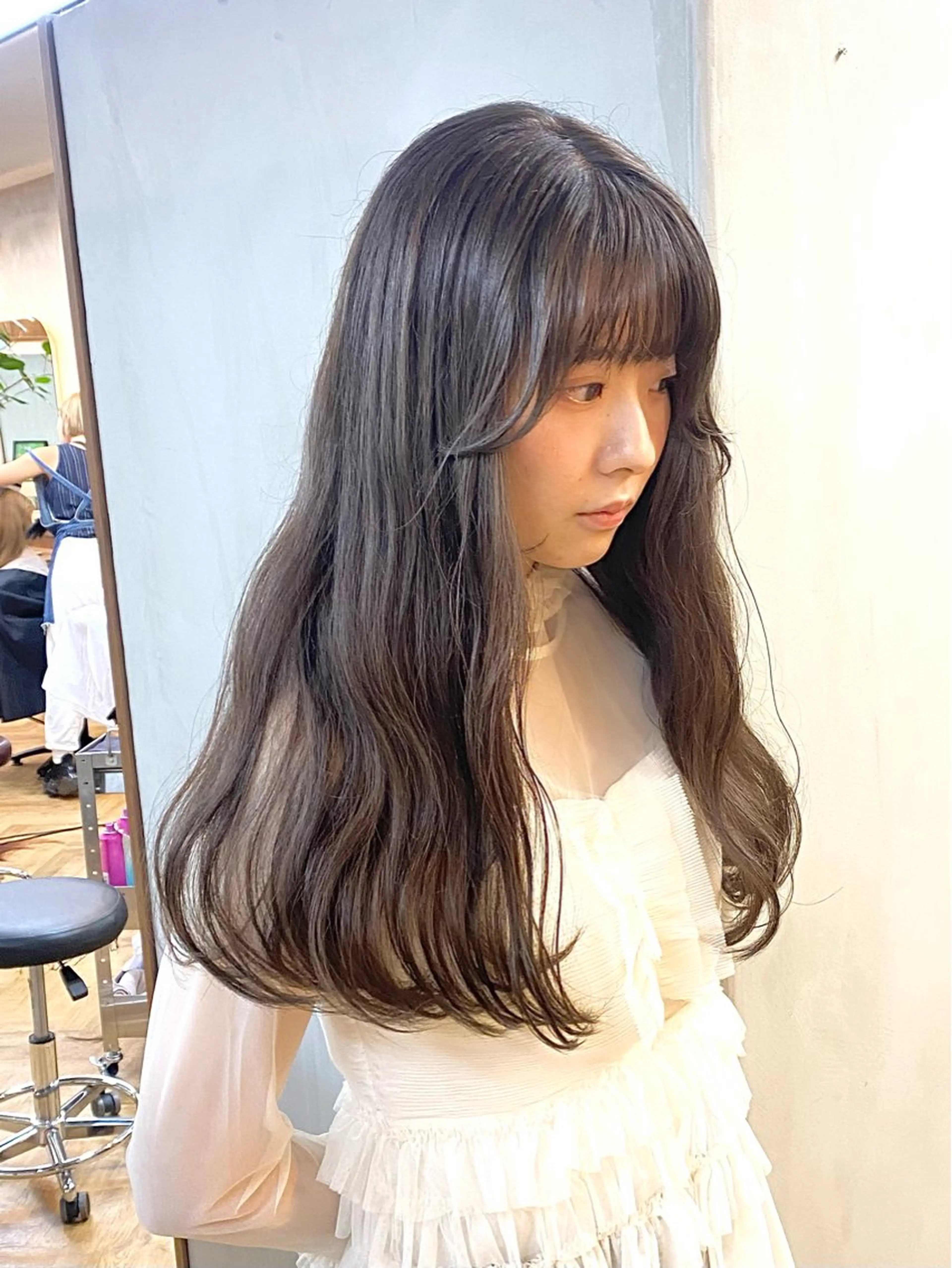 ロング カラー ヘアアレンジ グレージュ カット ヘアカラー トリートメント ハル🌸柔色/ ブリーチなし/艶髪のヘアスタイル