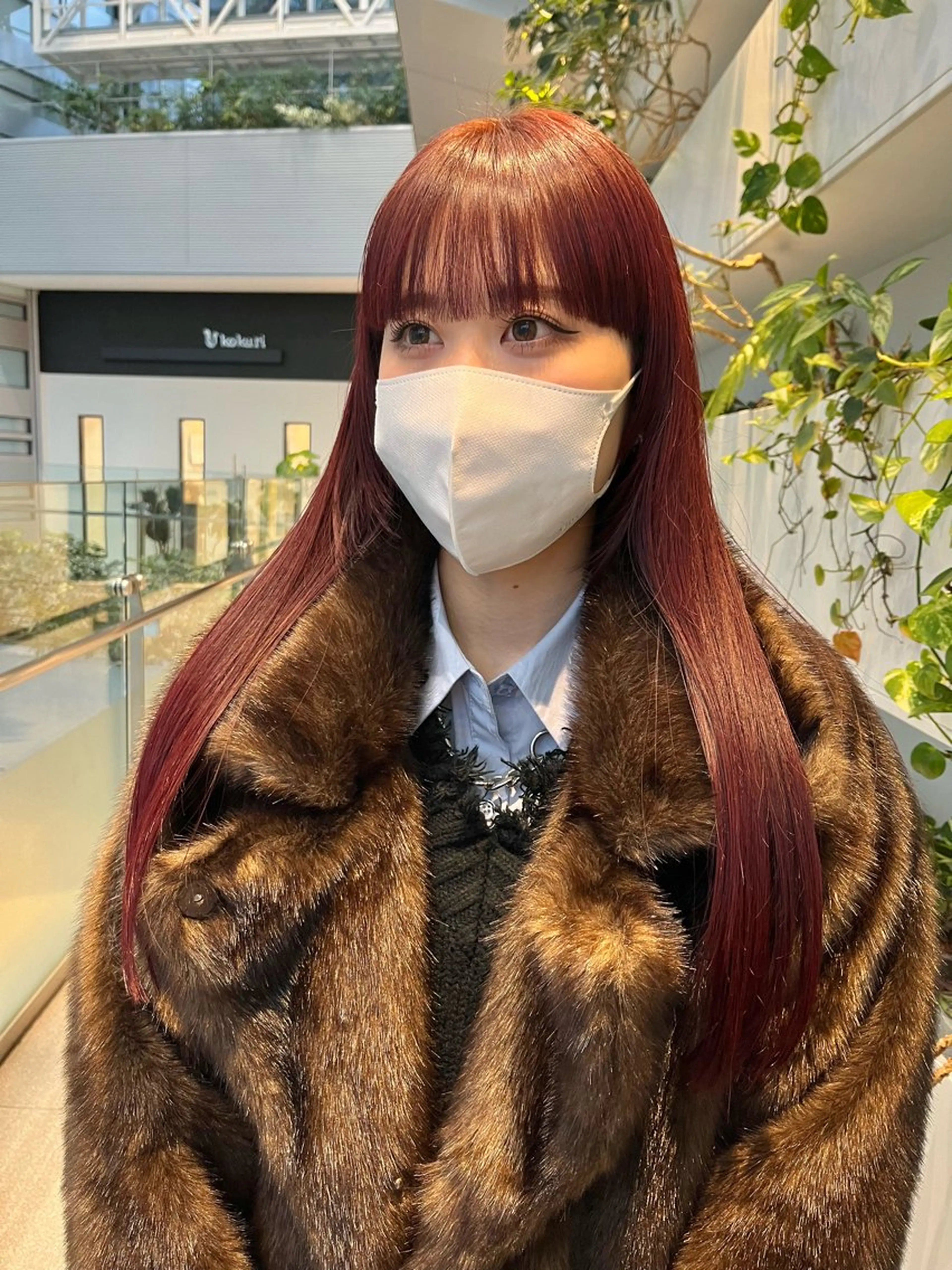 ロング カラー レッドカラー ロング ワイドバング くさかみさき🌼暖色 /韓国風/オタク🌼のヘアスタイル