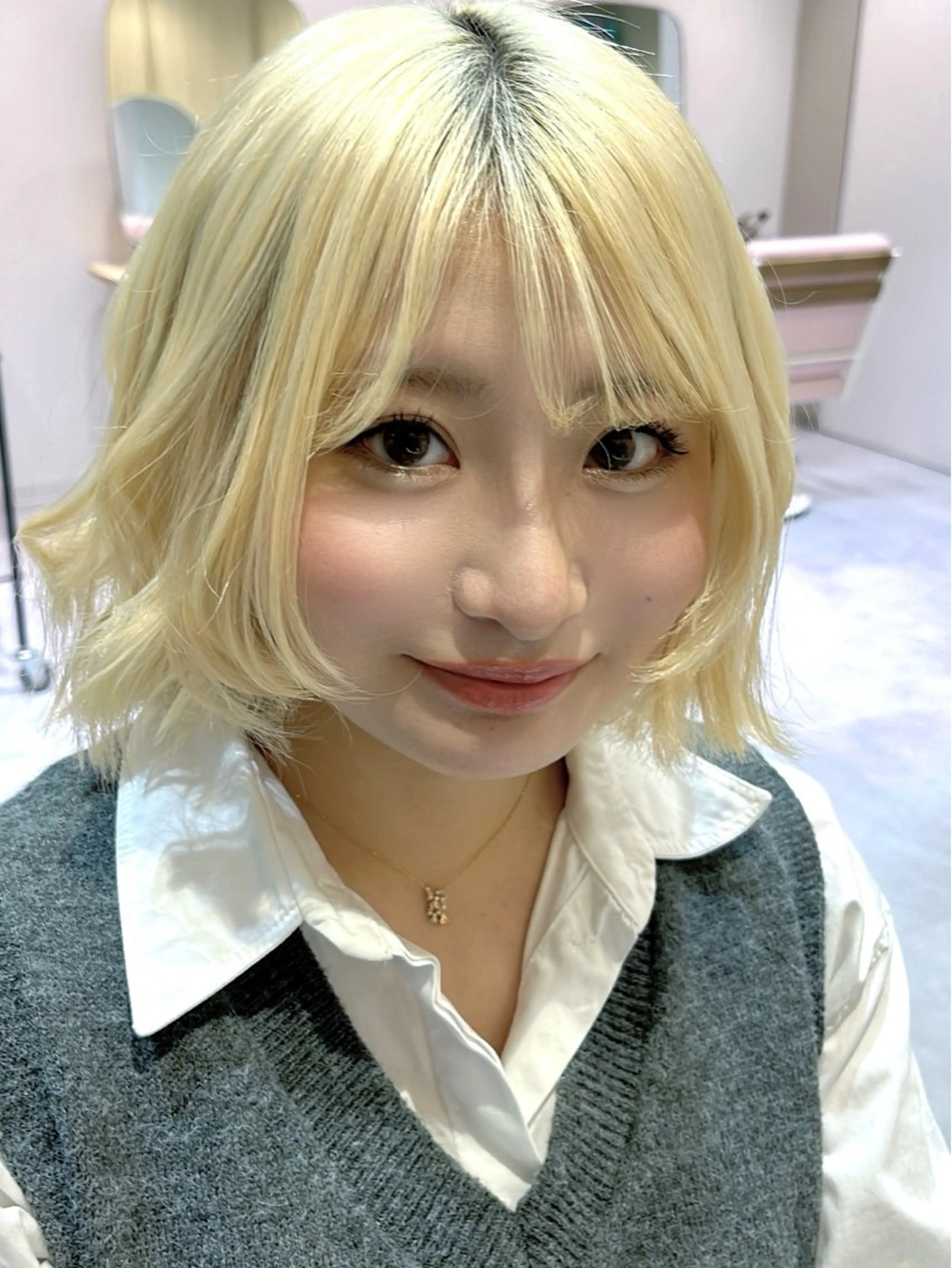 care bleach + color + Aujua treatmentの写真