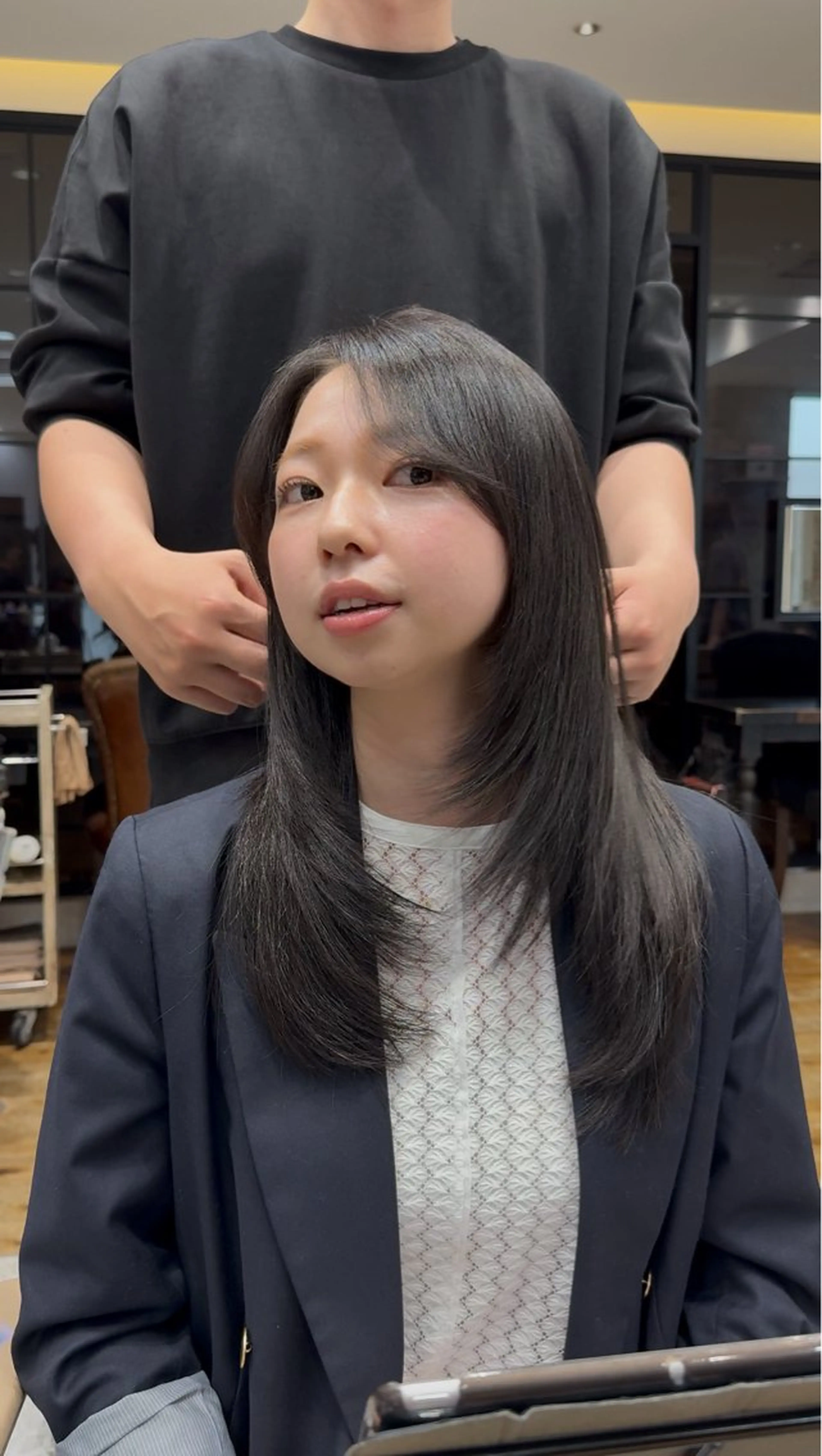 ロング カラー レイヤーカット カット ヘアカラー トリートメント ヘッドスパ 石戸谷　海斗/韓国 レイヤー/艶カラーのヘアスタイル