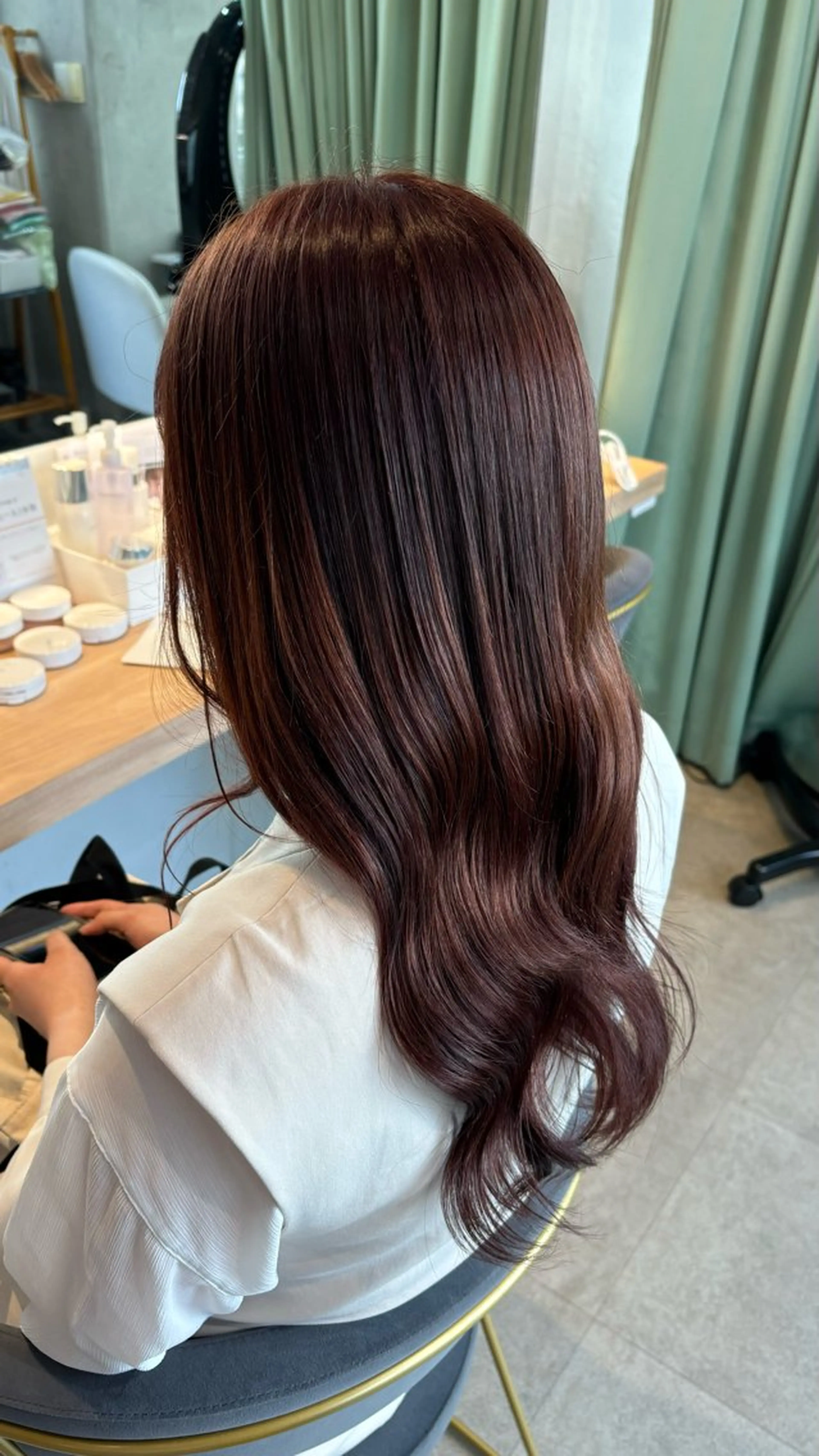 ロング カラー ブラウンカラー ピンクカラー ピンクブラウン ヘアカラー りあの🎀 /暖色カラー🍒のヘアスタイル