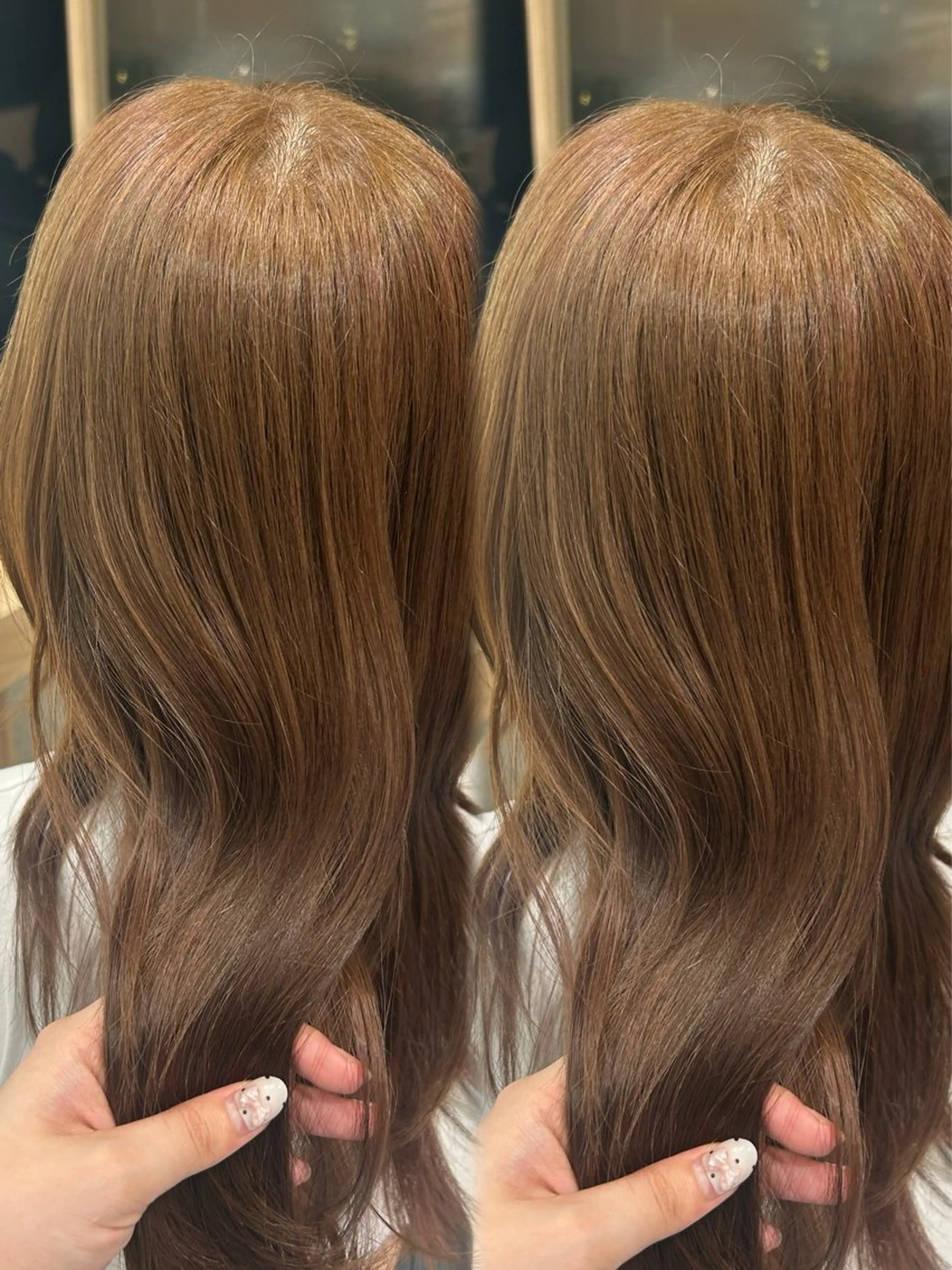ロング ヘアカラー トリートメント ブリーチなしカラー/ 縮毛矯正🍓kaeのヘアスタイル