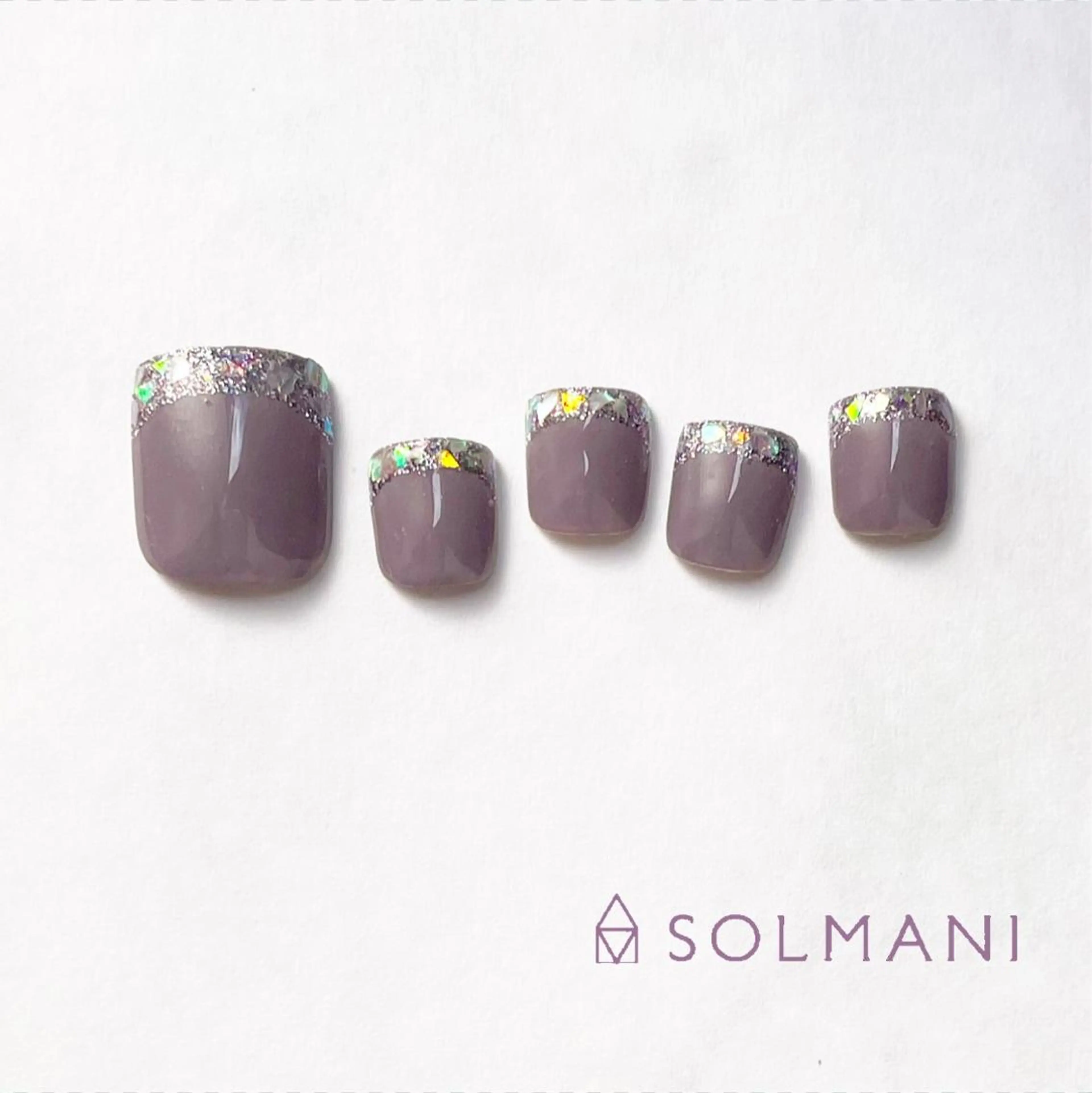 ネイル フットネイル フレンチネイル ガラスフレンチ SOLMANI 予約担当のネイルデザイン