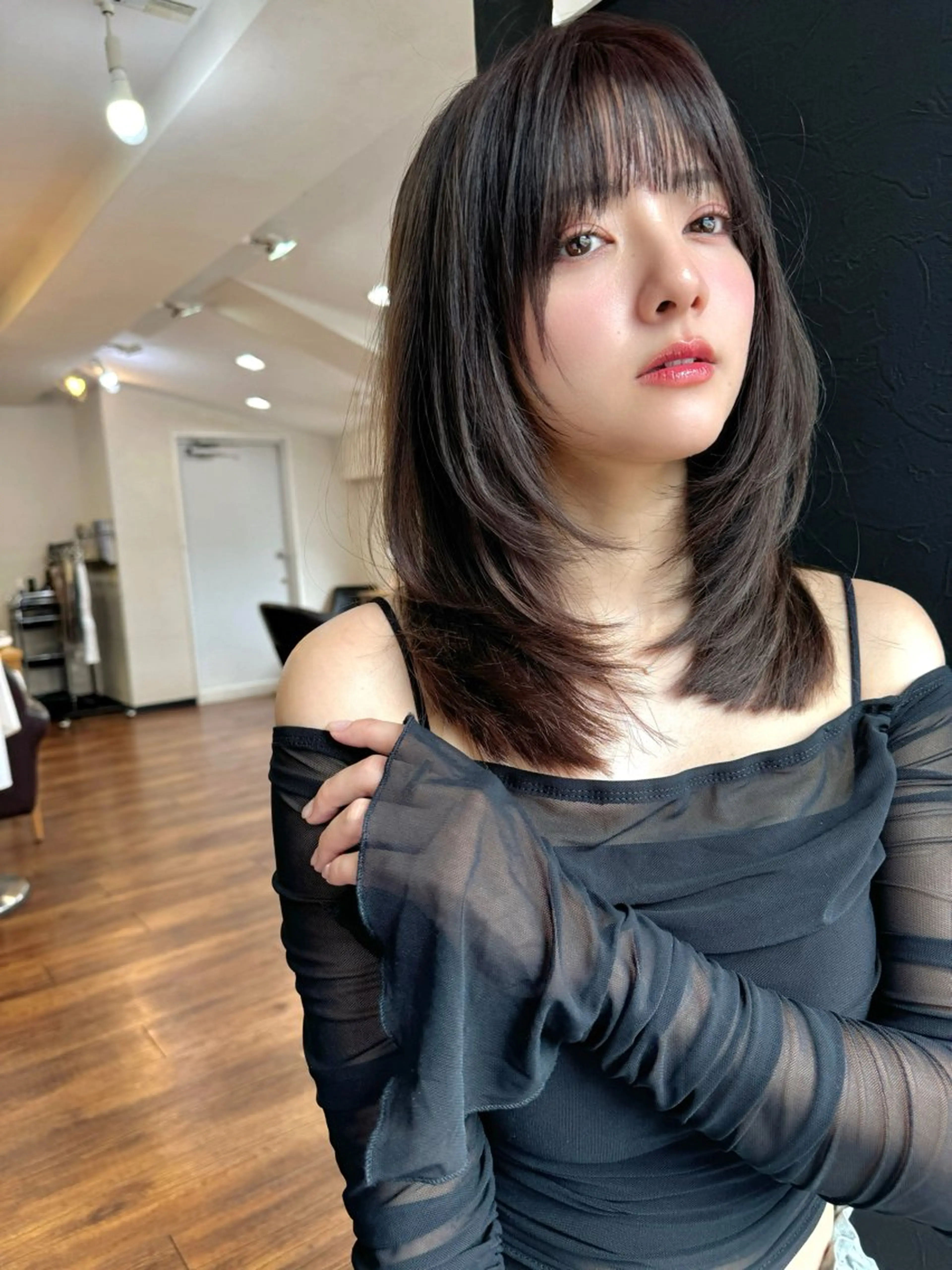セミロング カラー 似合わせレイヤー 🇰🇷荒木洋文のヘアスタイル