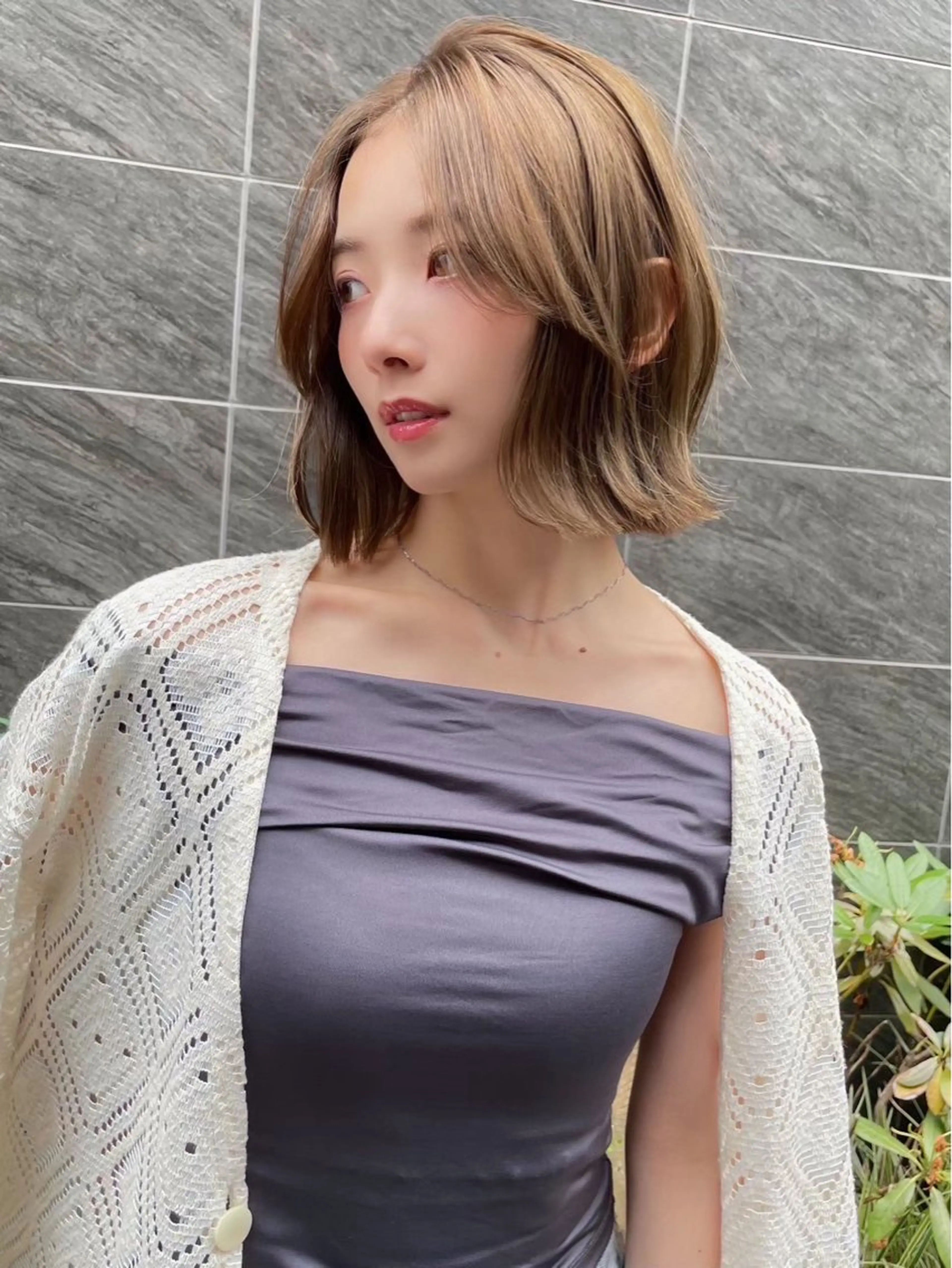 ミディアム カラー ヘアカラー 水野 啓太のヘアスタイル
