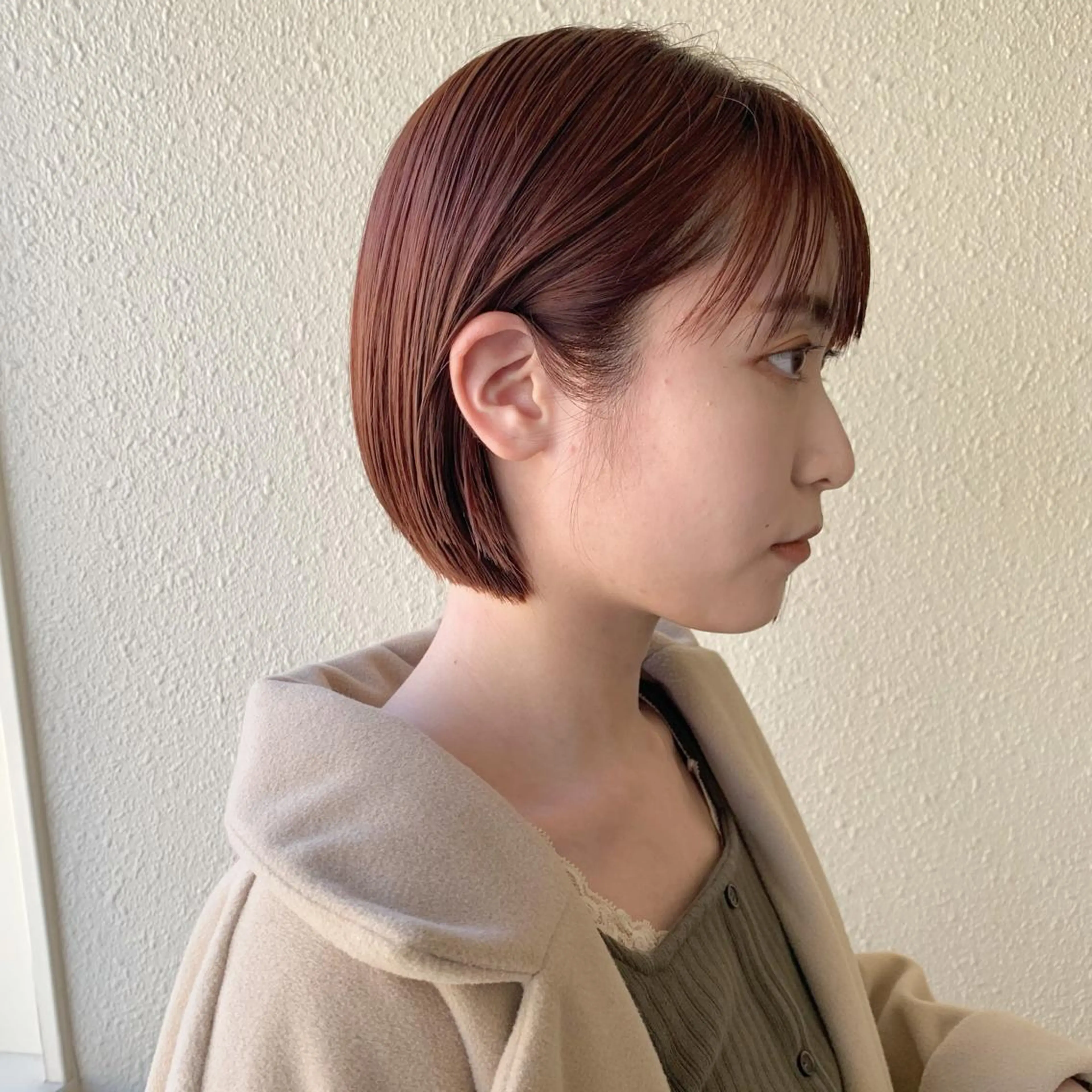 ショート カラー ベージュカラー オレンジ オレンジベージュ ボブ iLi所属・iLi 《イリ》のヘアスタイル