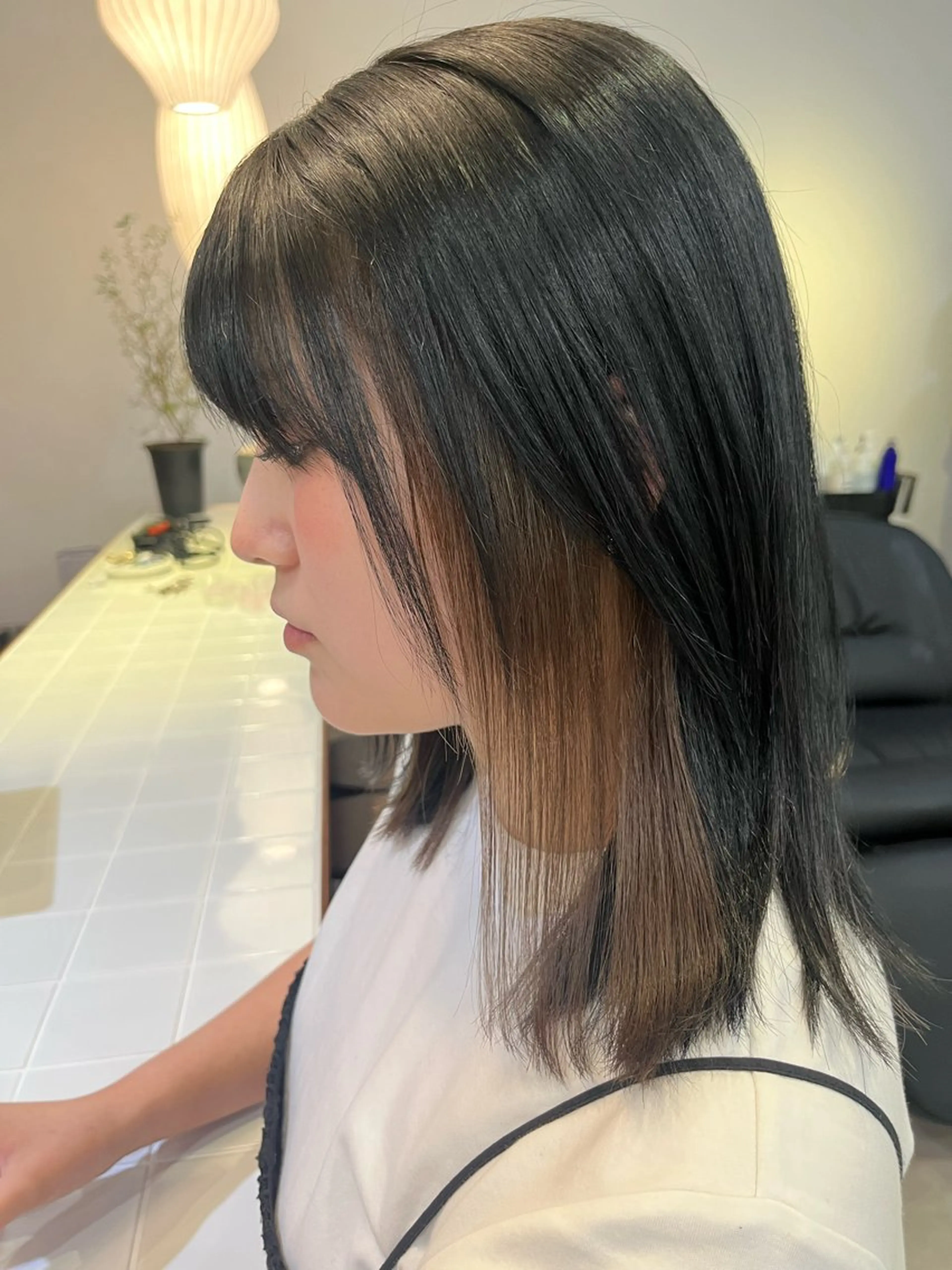 ミディアム カラー ヘアカラー HEW所属・Sanaダブルカラー ✨️パルコ徒歩1分のヘアスタイル