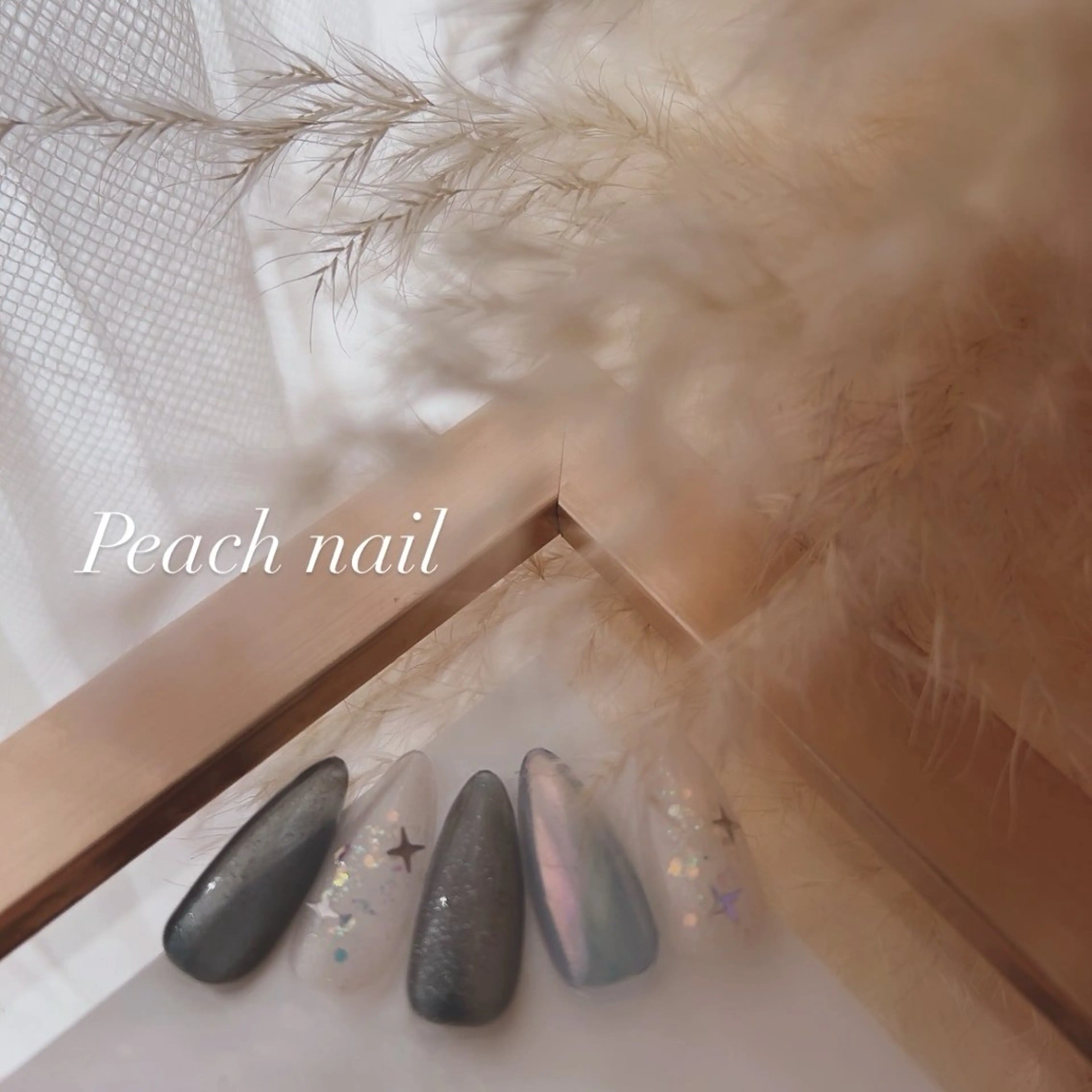 ネイル オーロラネイル Peach nail 🍑kaoriのネイルデザイン