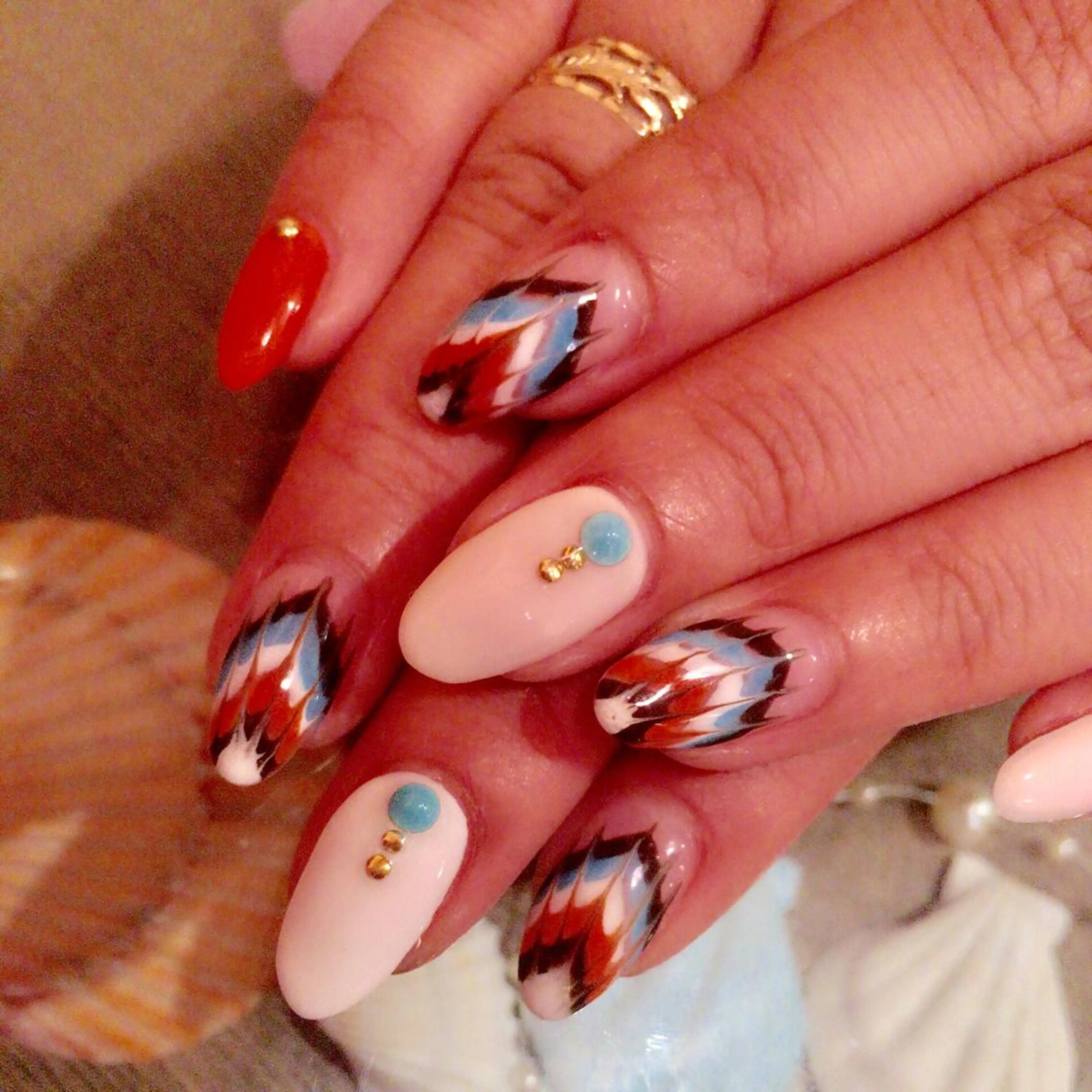 ネイル ピーコックネイル Nailroom Mocaのネイルデザイン