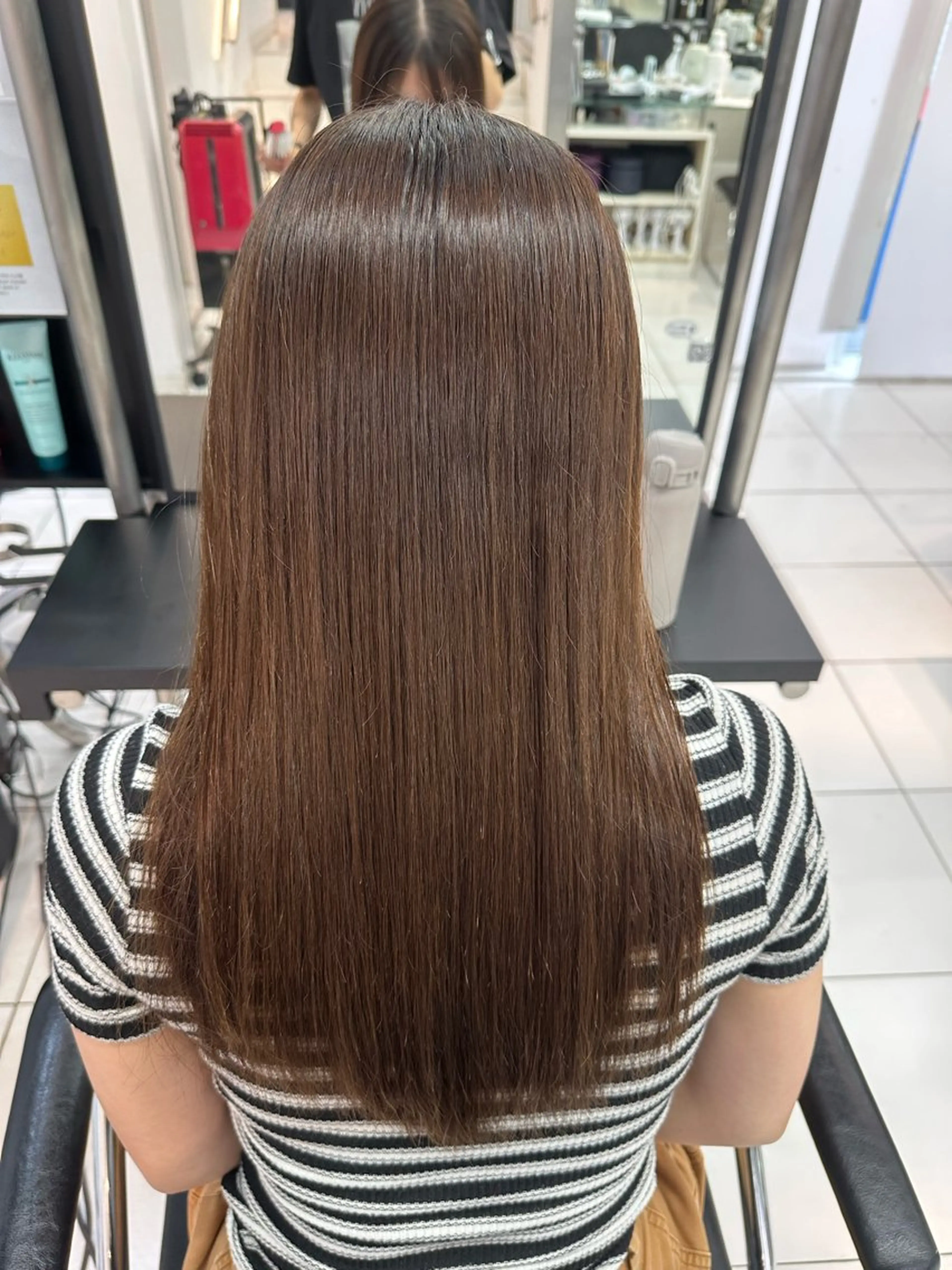 セミロング 縮毛矯正 はにいストレート パーマモデル募集中のヘアスタイル