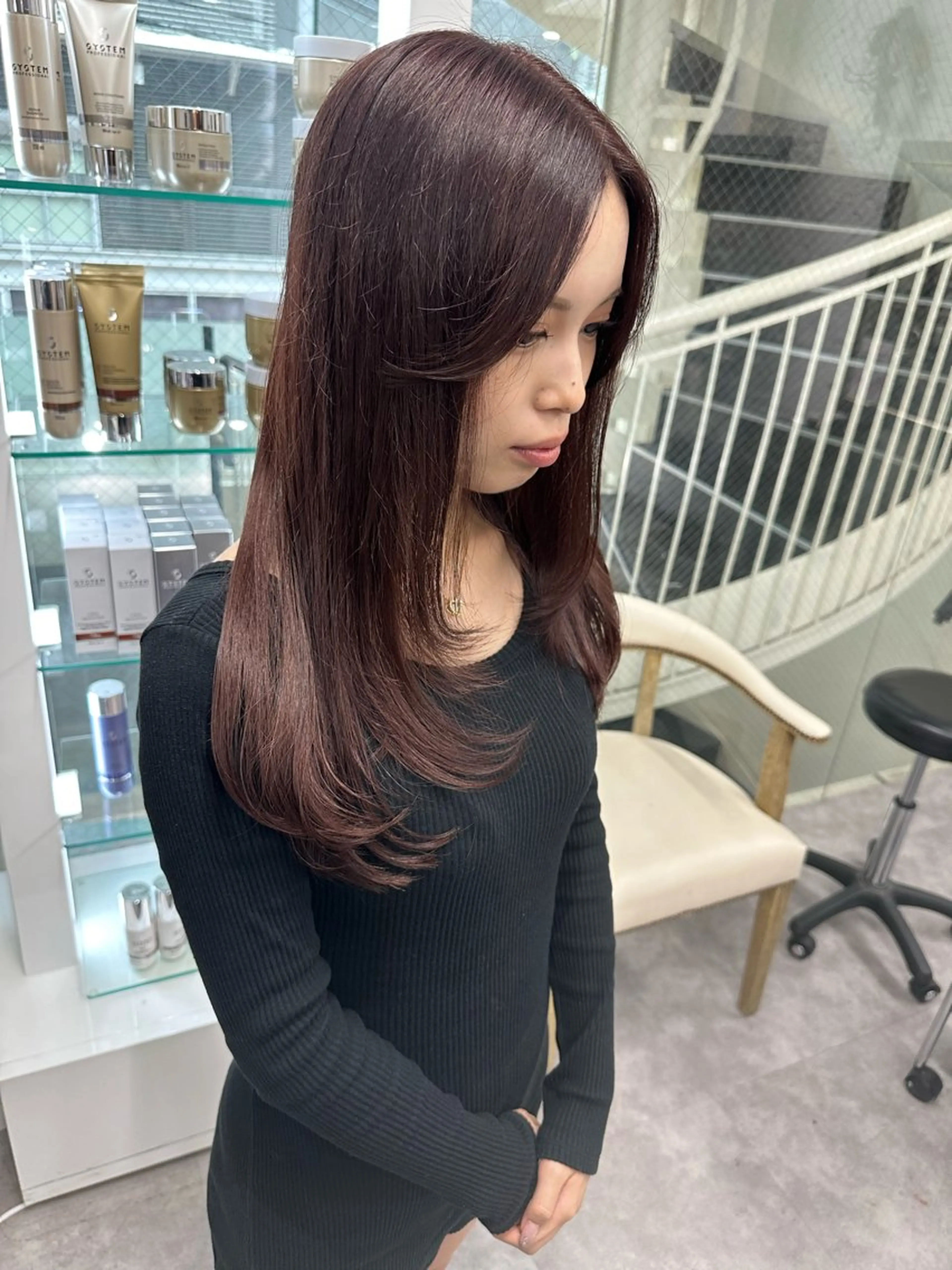 セミロング カット ヘアカラー 笹江 瑞穂のヘアスタイル