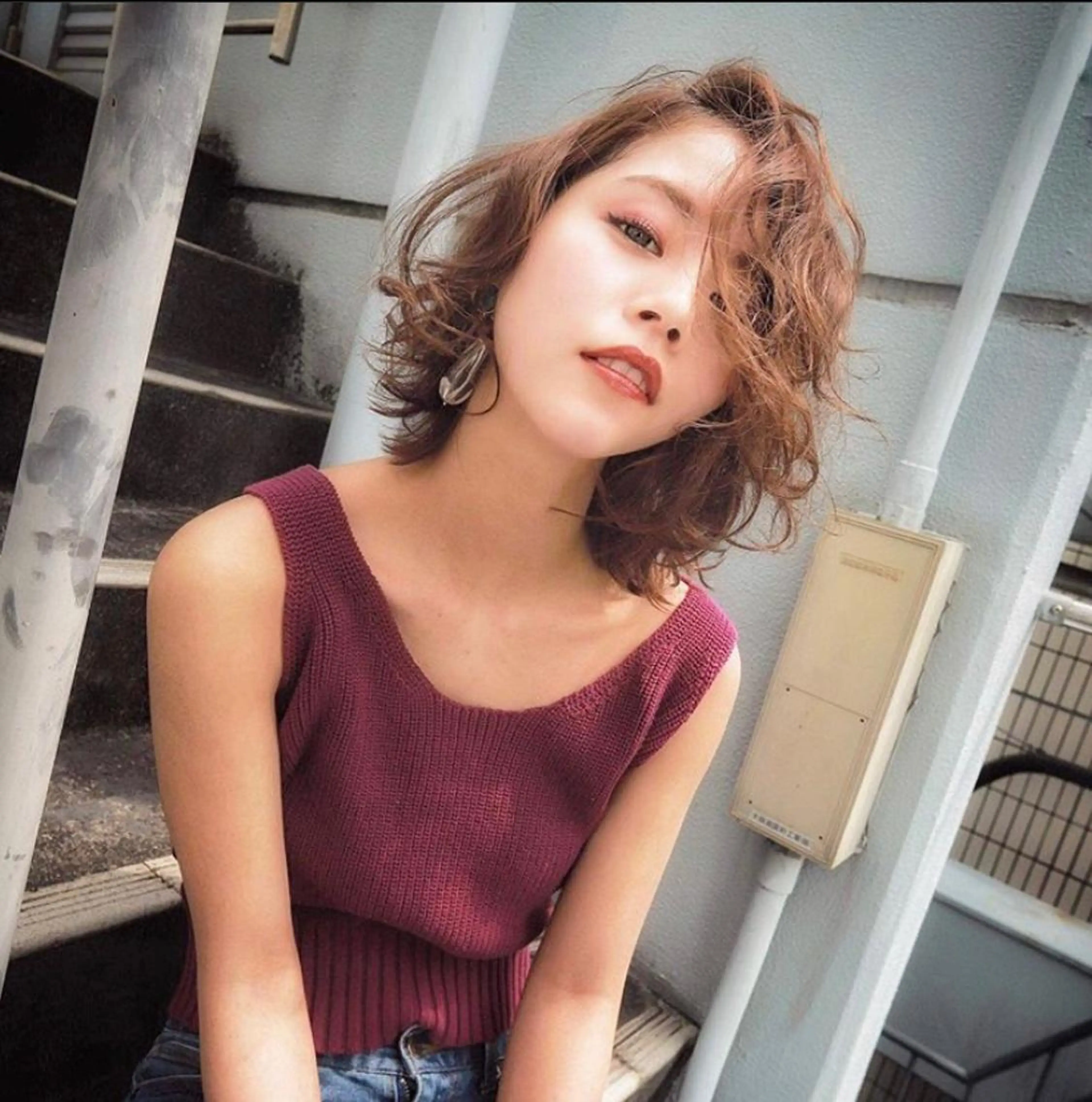 ミディアム 🦋ミルクティーベー ジュ🦋mayukiのヘアスタイル