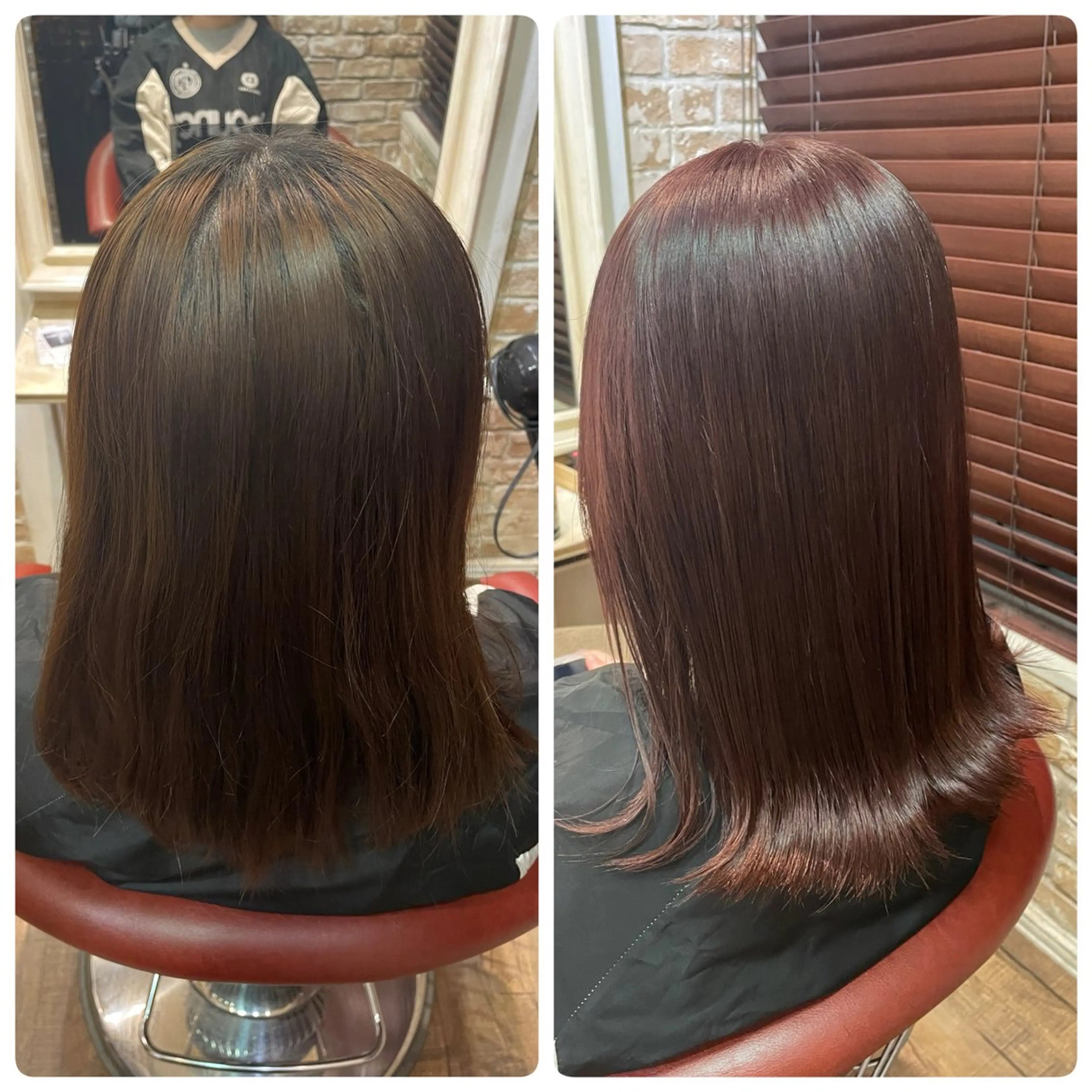 セミロング カラー レッドカラー 💙かとう なお💙のヘアスタイル
