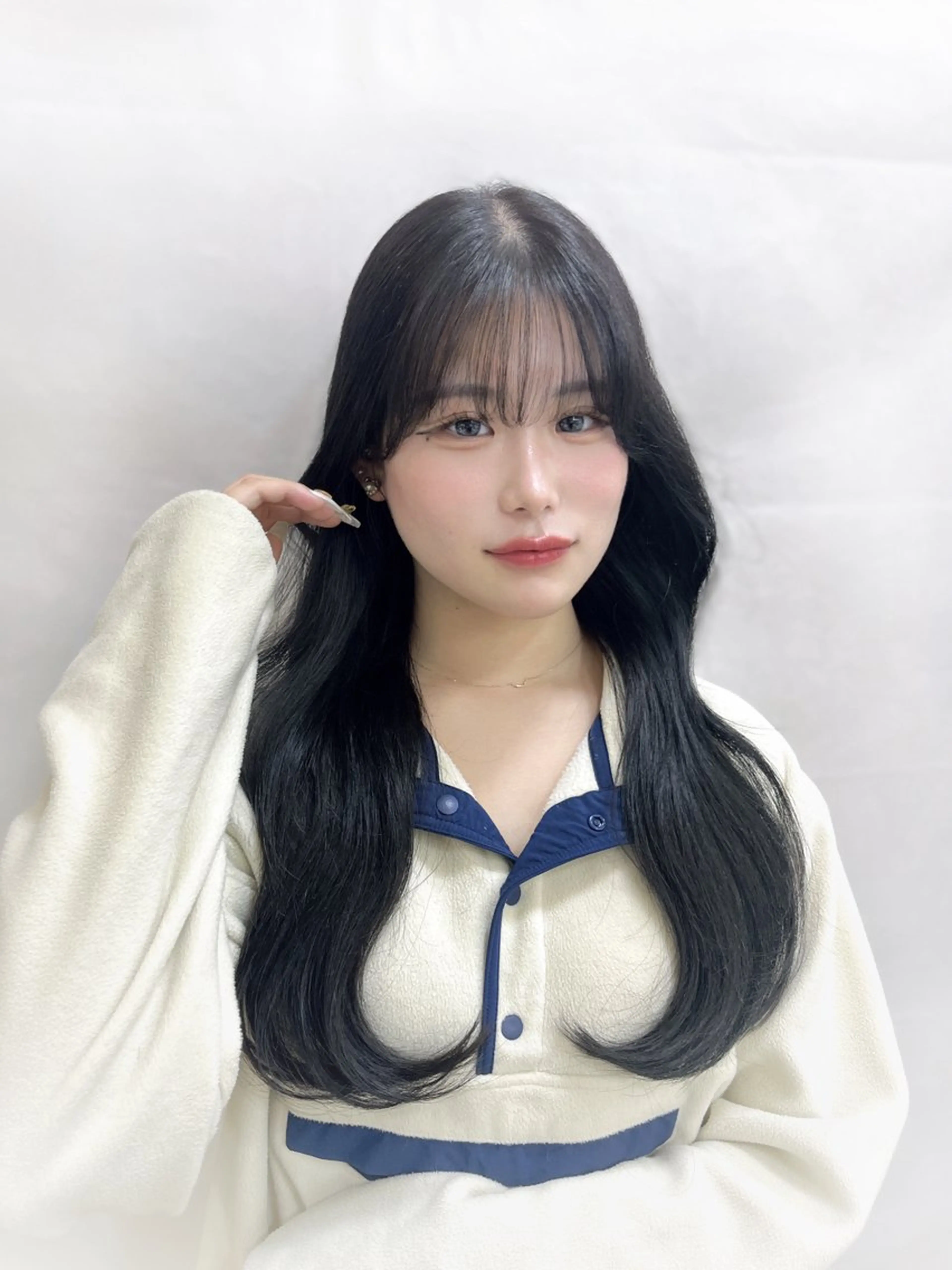 ロング カラー グレージュ くびれヘア MITSUKI🤍 モテ髪×韓国レイヤーのヘアスタイル